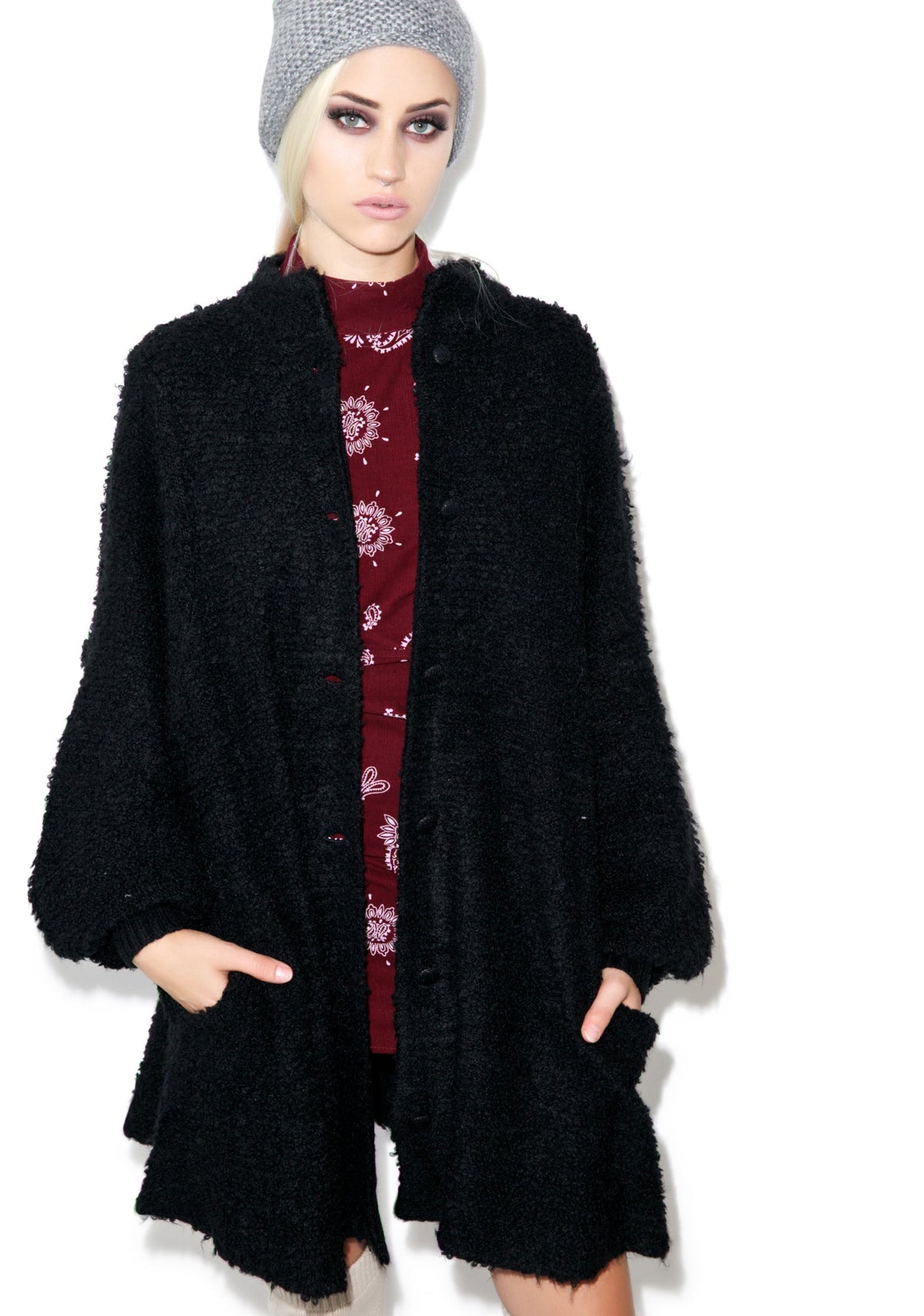 Solid Misty Morning Coat - Black