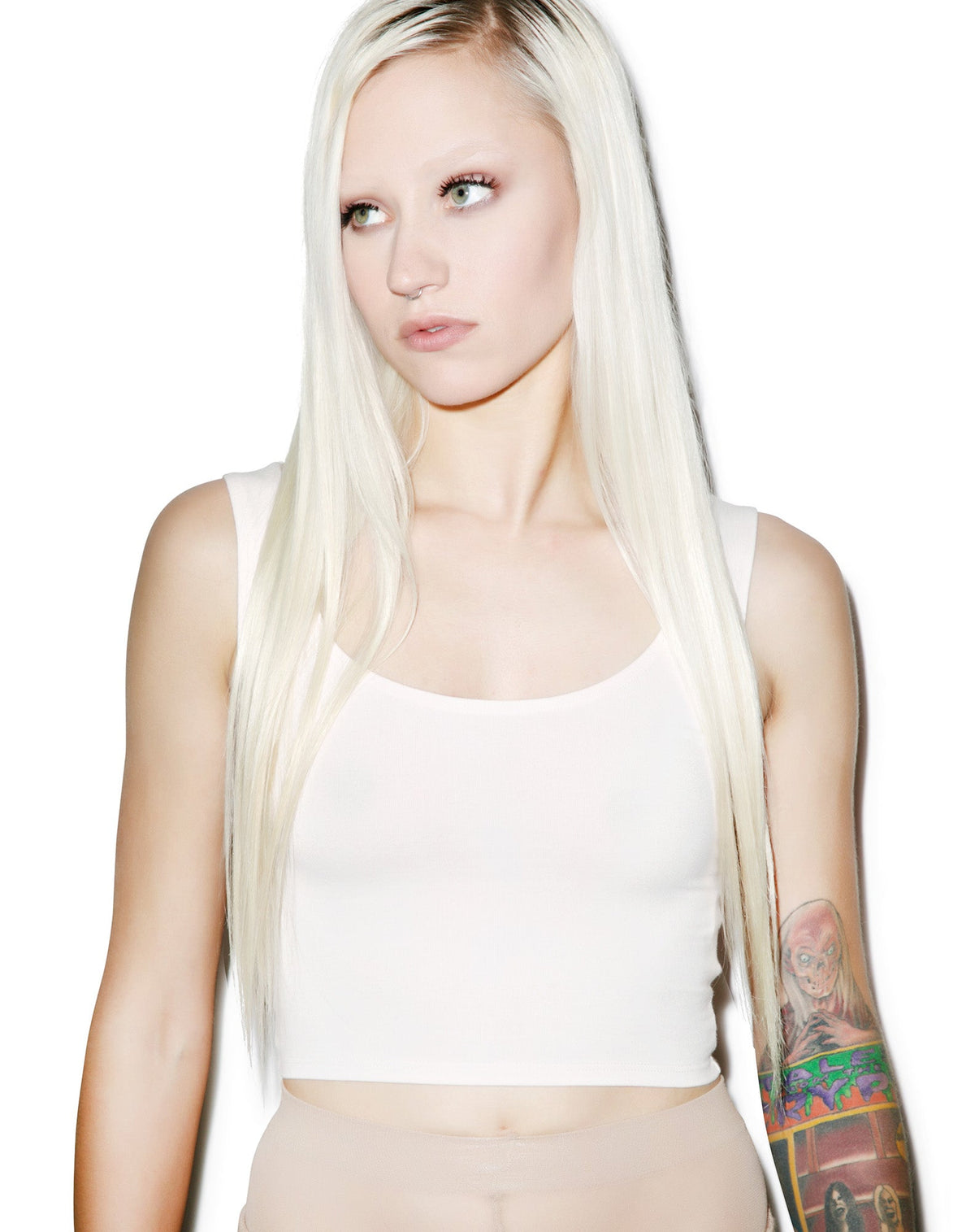 Reeves Fitted Crop Tank - Gray