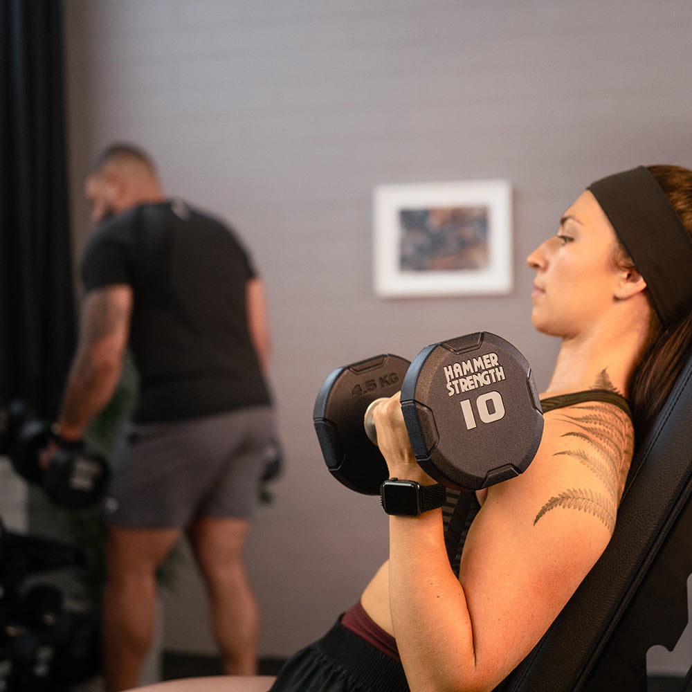 Hammer Strength 4-Sided Urethane Dumbbells