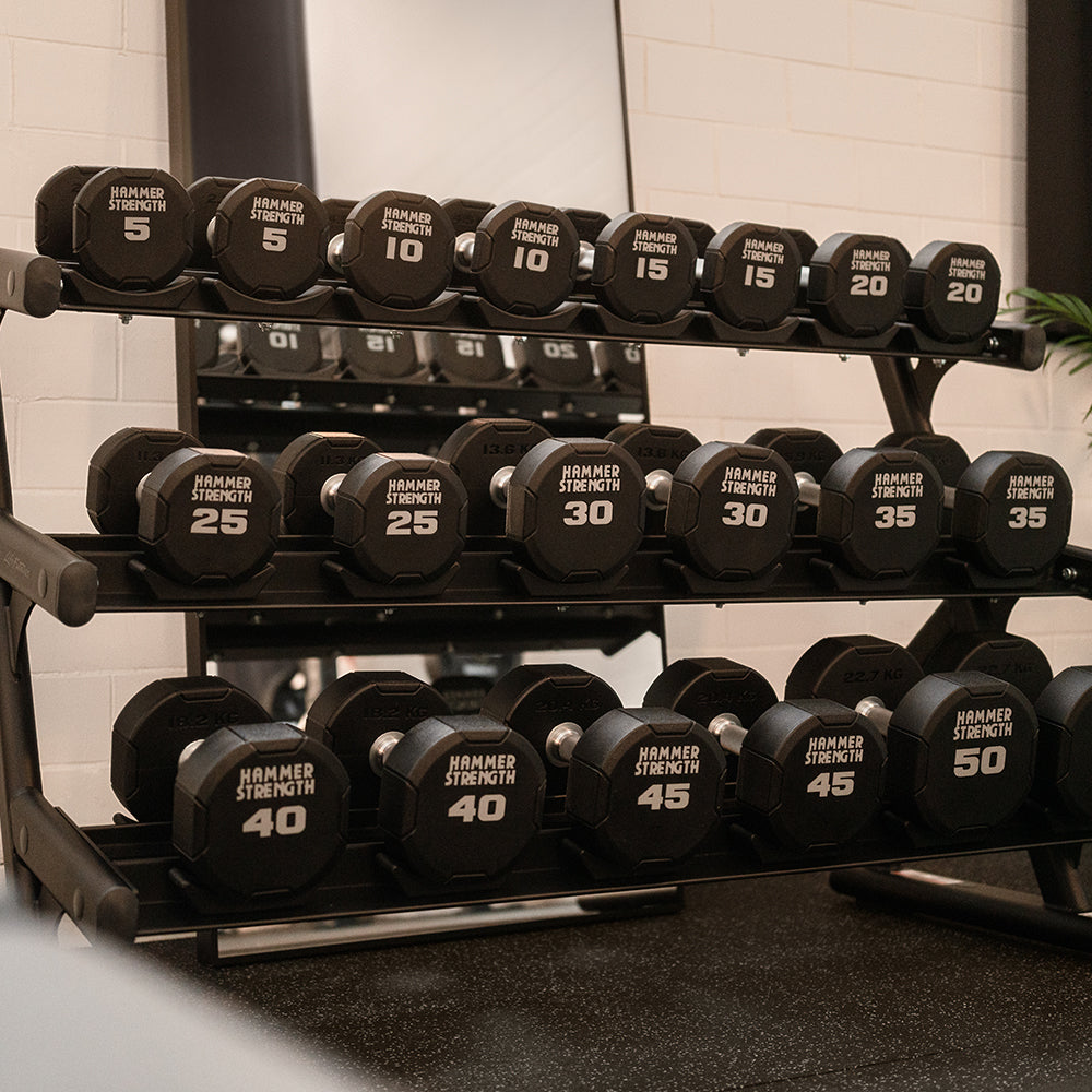 Life Fitness 3-Tier Short Saddle Dumbbell Rack (5-50)