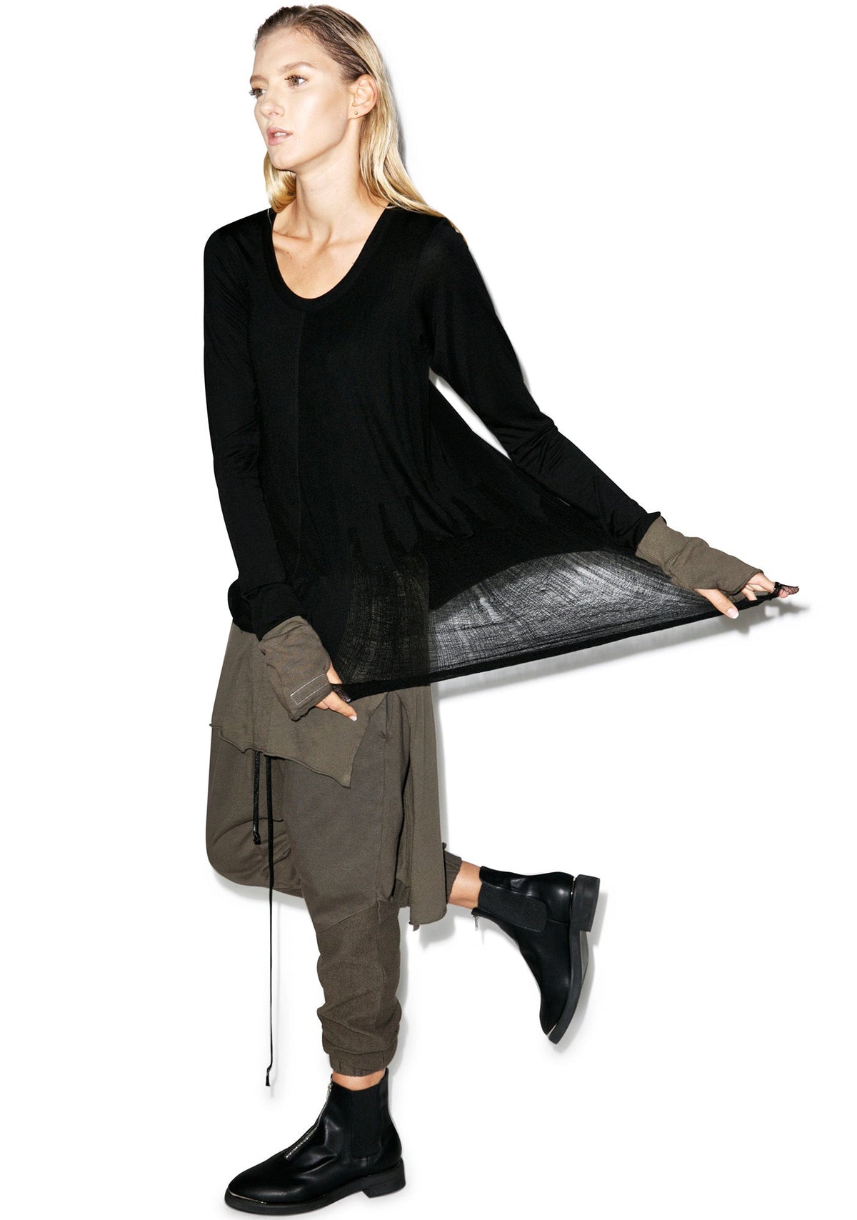 Y Shred Sweater - Black