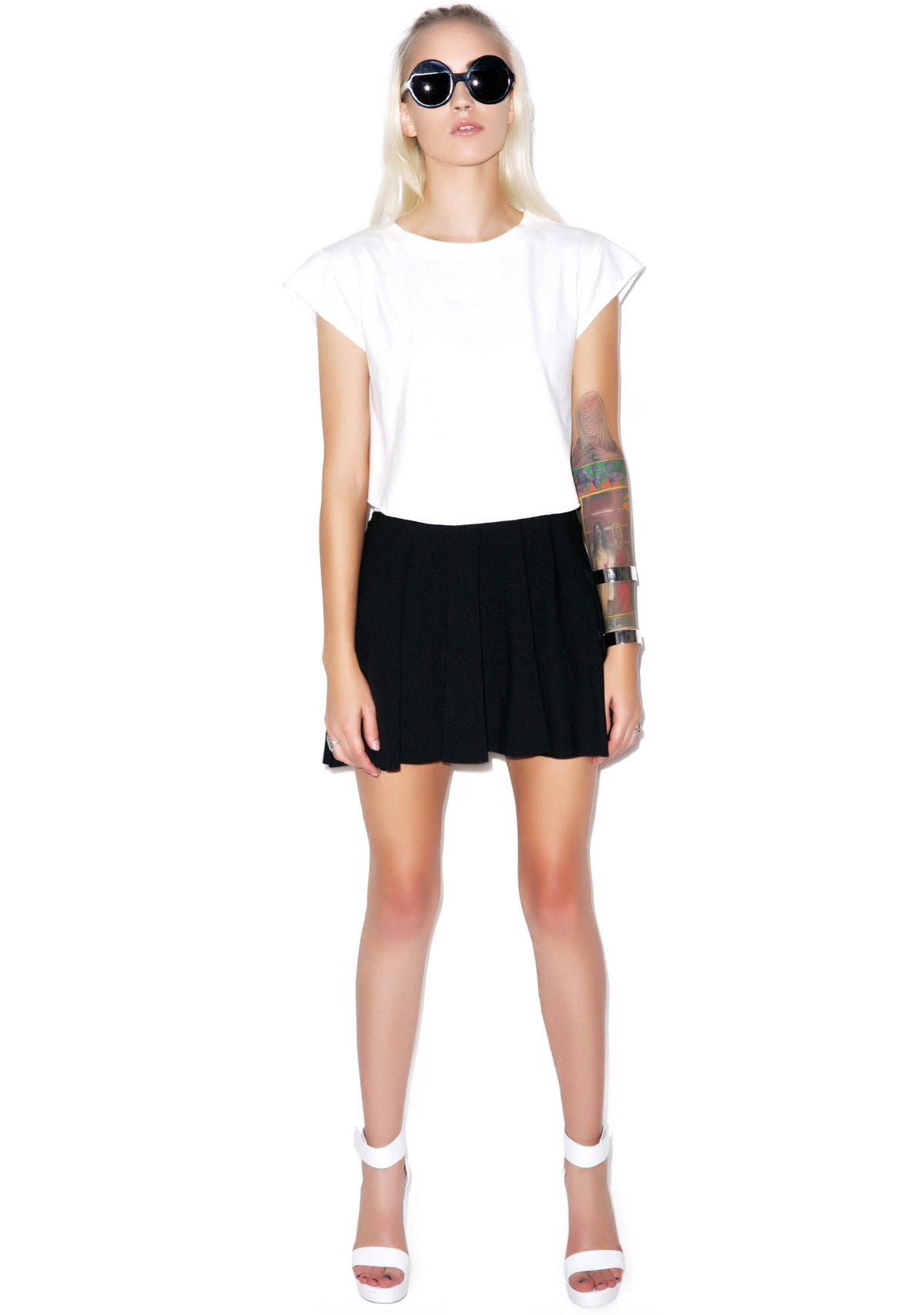 Back To Ba-sikks Crop Tee - White