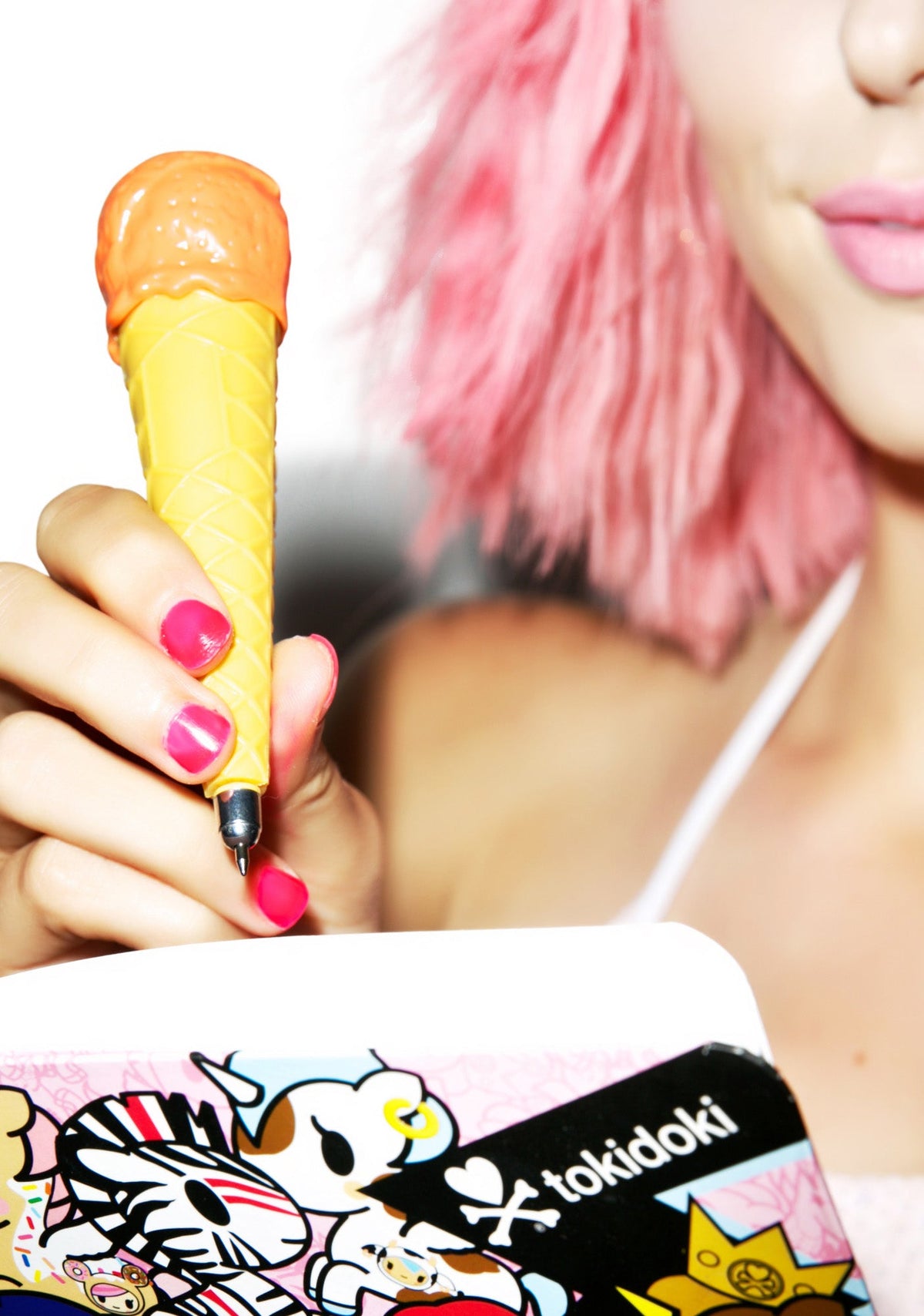 Single Scoop Ice Cream Pen - White
