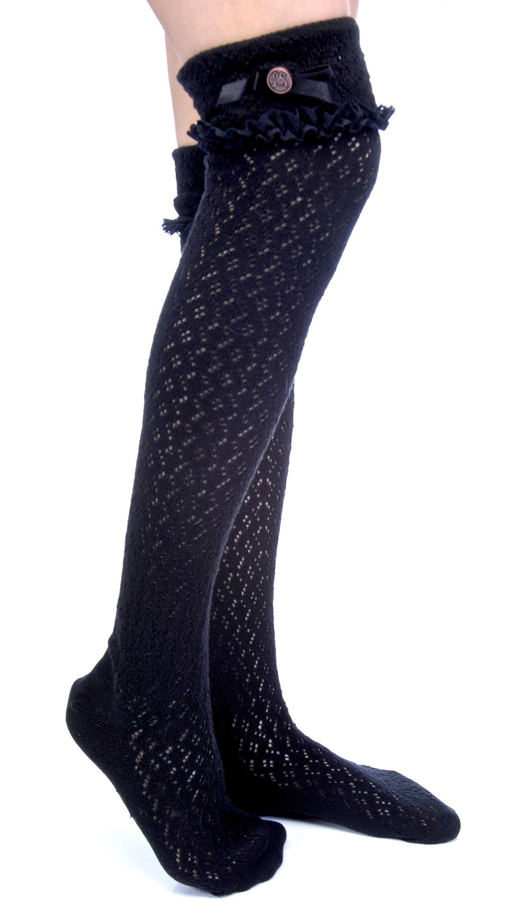 Ribbon Knee High Socks - Off White