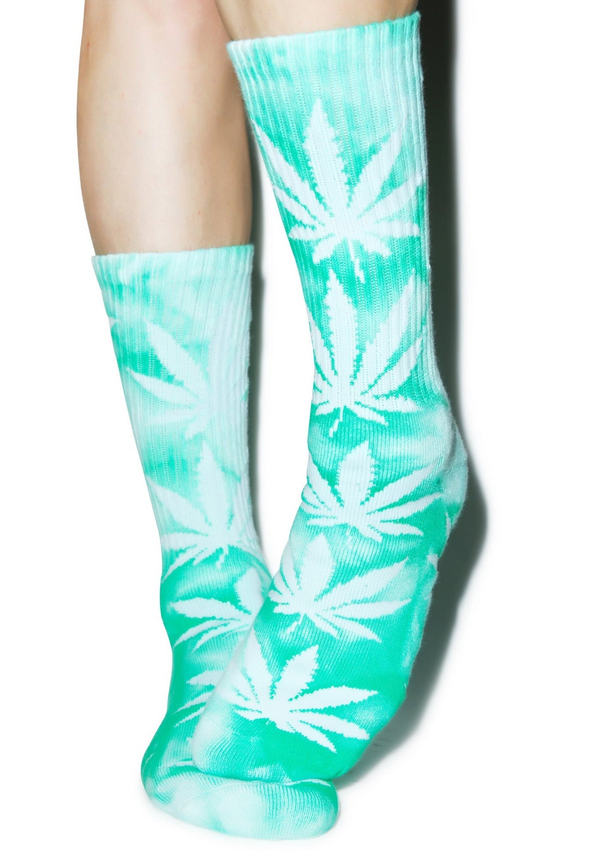 Tie Dye Plantlife Crew Sock - Dark Red