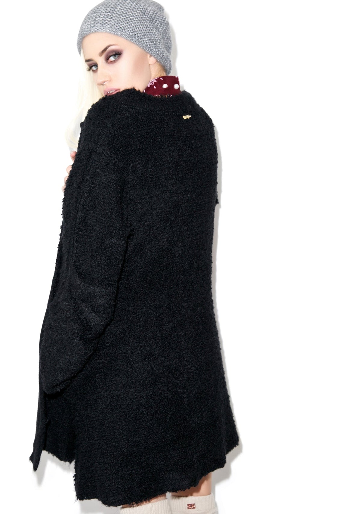 Solid Misty Morning Coat - Black