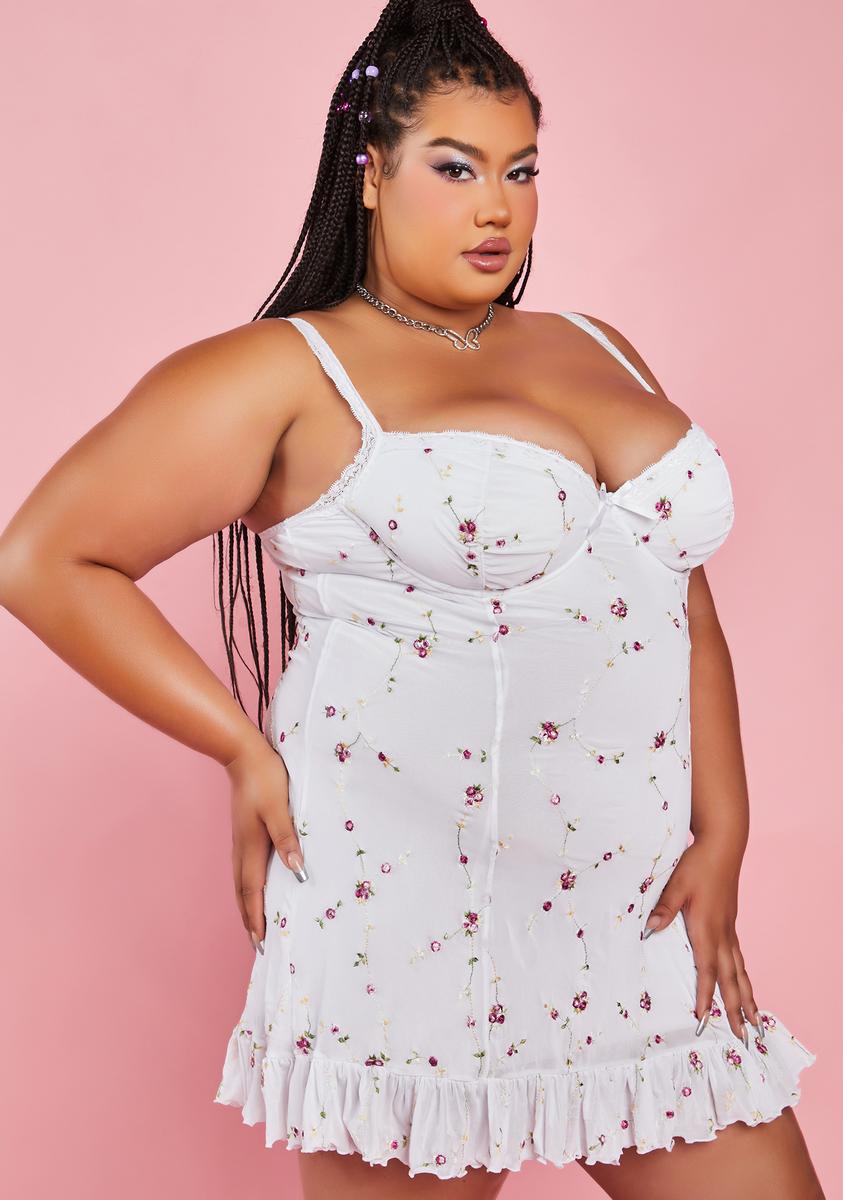 I'm Baby Mini Slip Dress - White