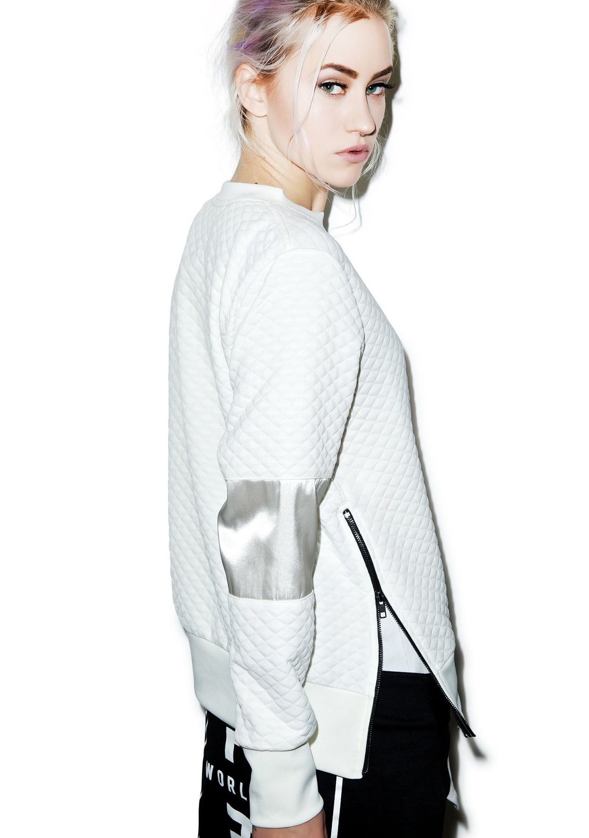 Call Me Quilted Pullover - Off White