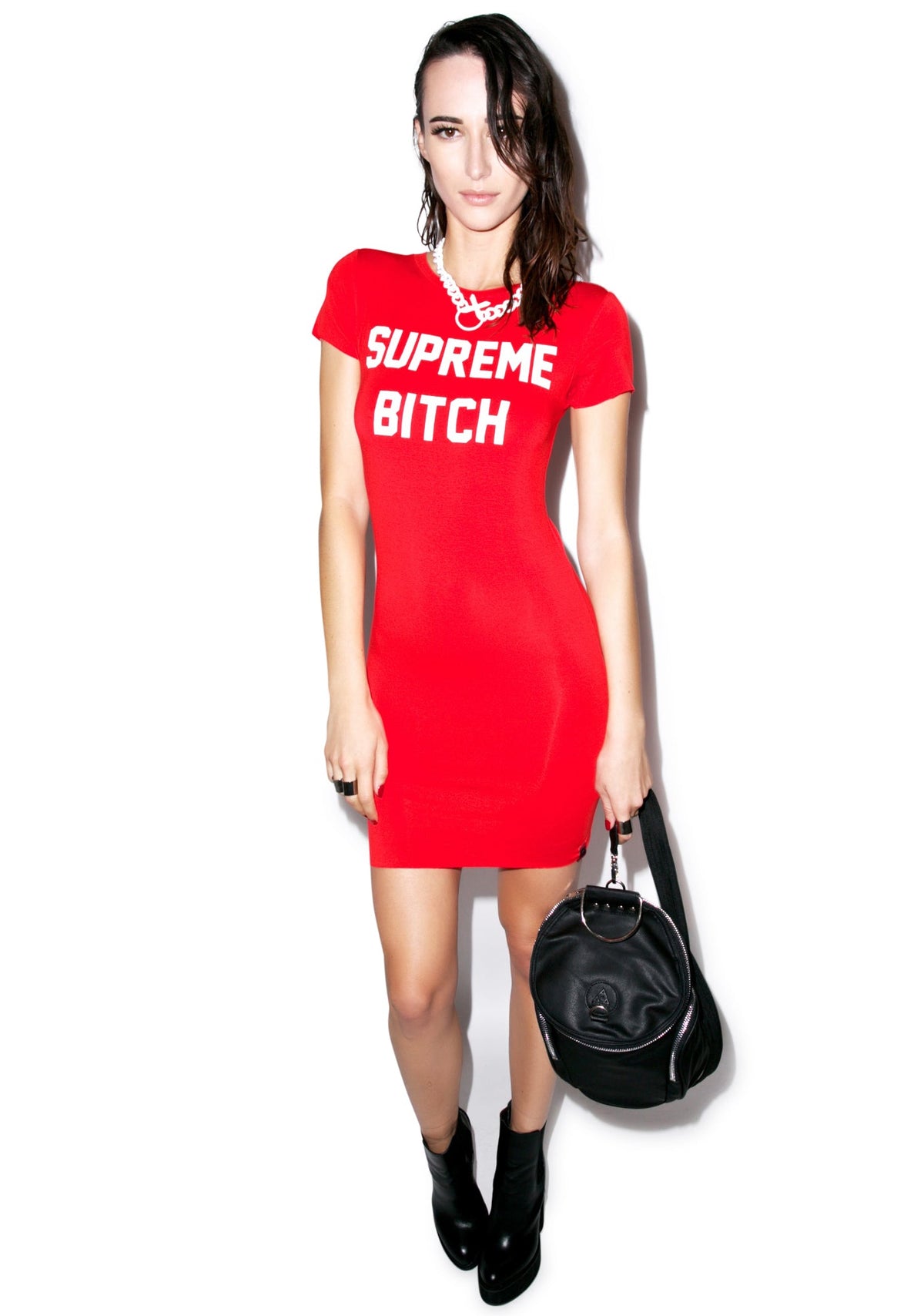 Supreme Bitch T Dress - Black