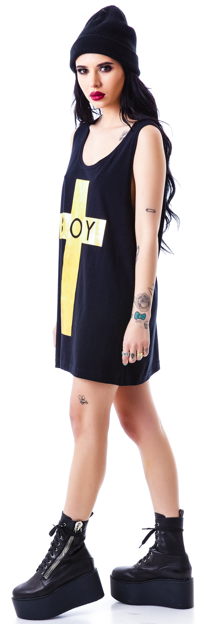 x BOY London Boy Cross Oversized Tank - Silver