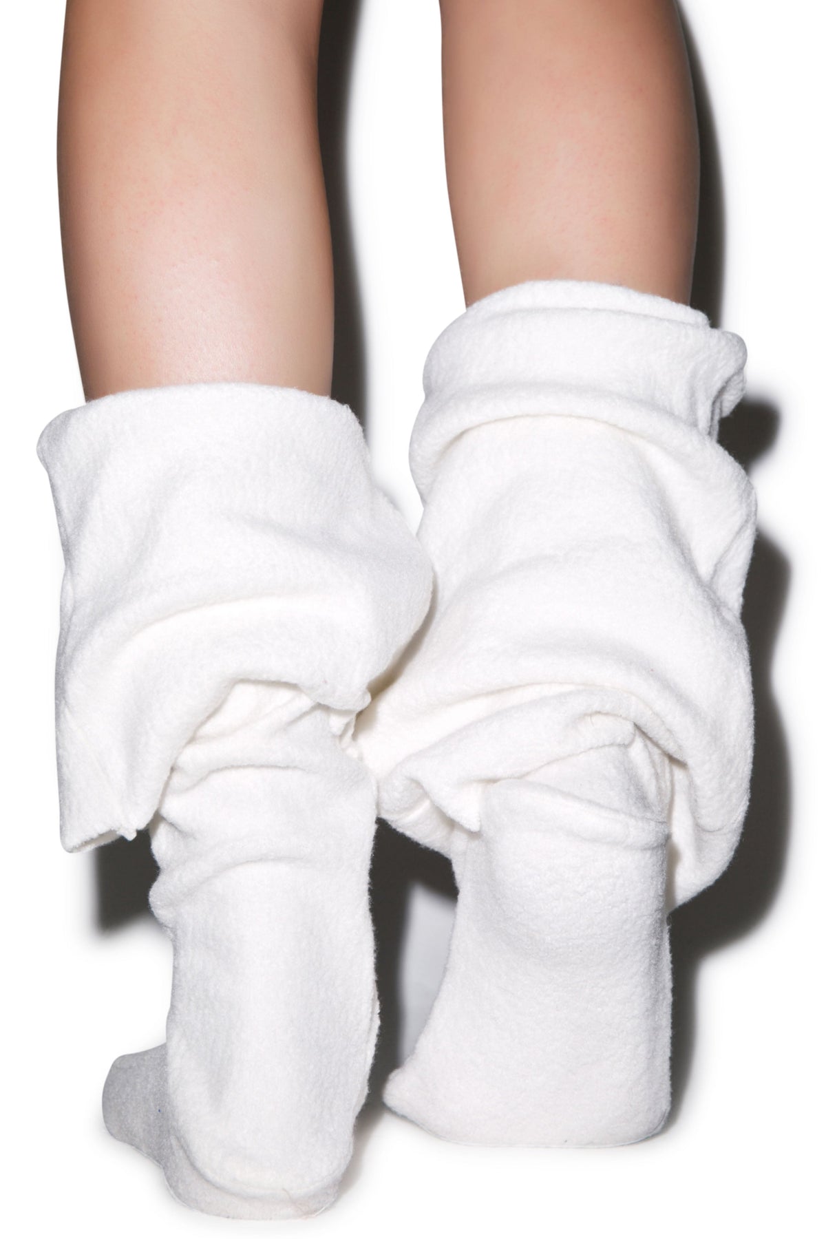 Chenille Fox Sox - White