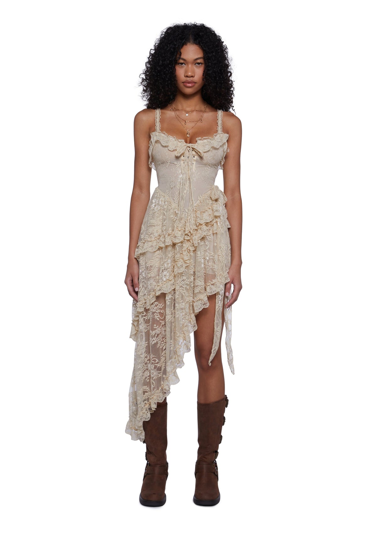Seductive Silence Midi Dress - Champagne