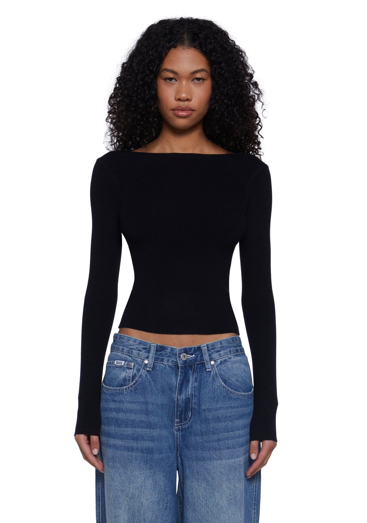 Made Me Realize Sweater Top-Black