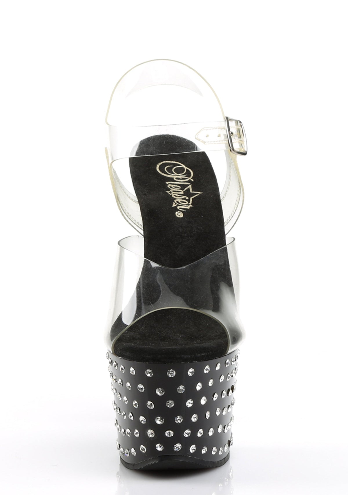 Stardust-708 Platform Ankle Strap Sandals-Black