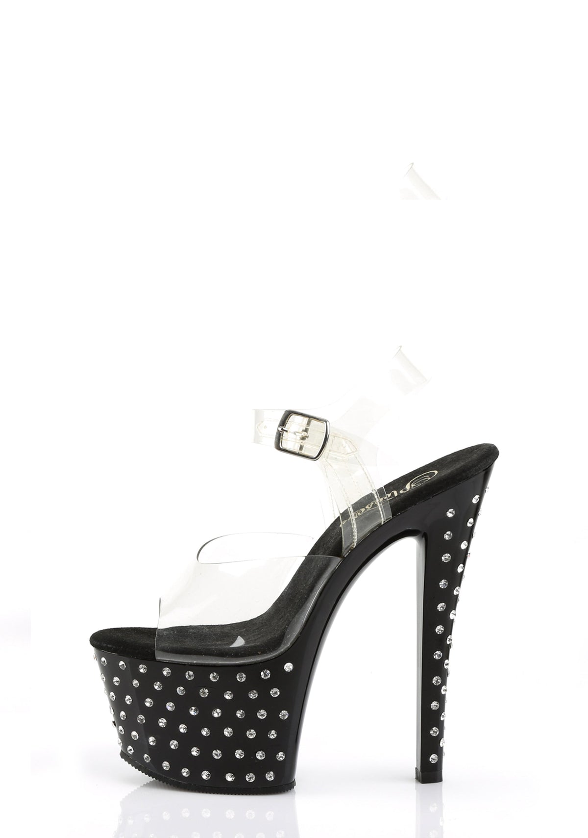 Stardust-708 Platform Ankle Strap Sandals-Black