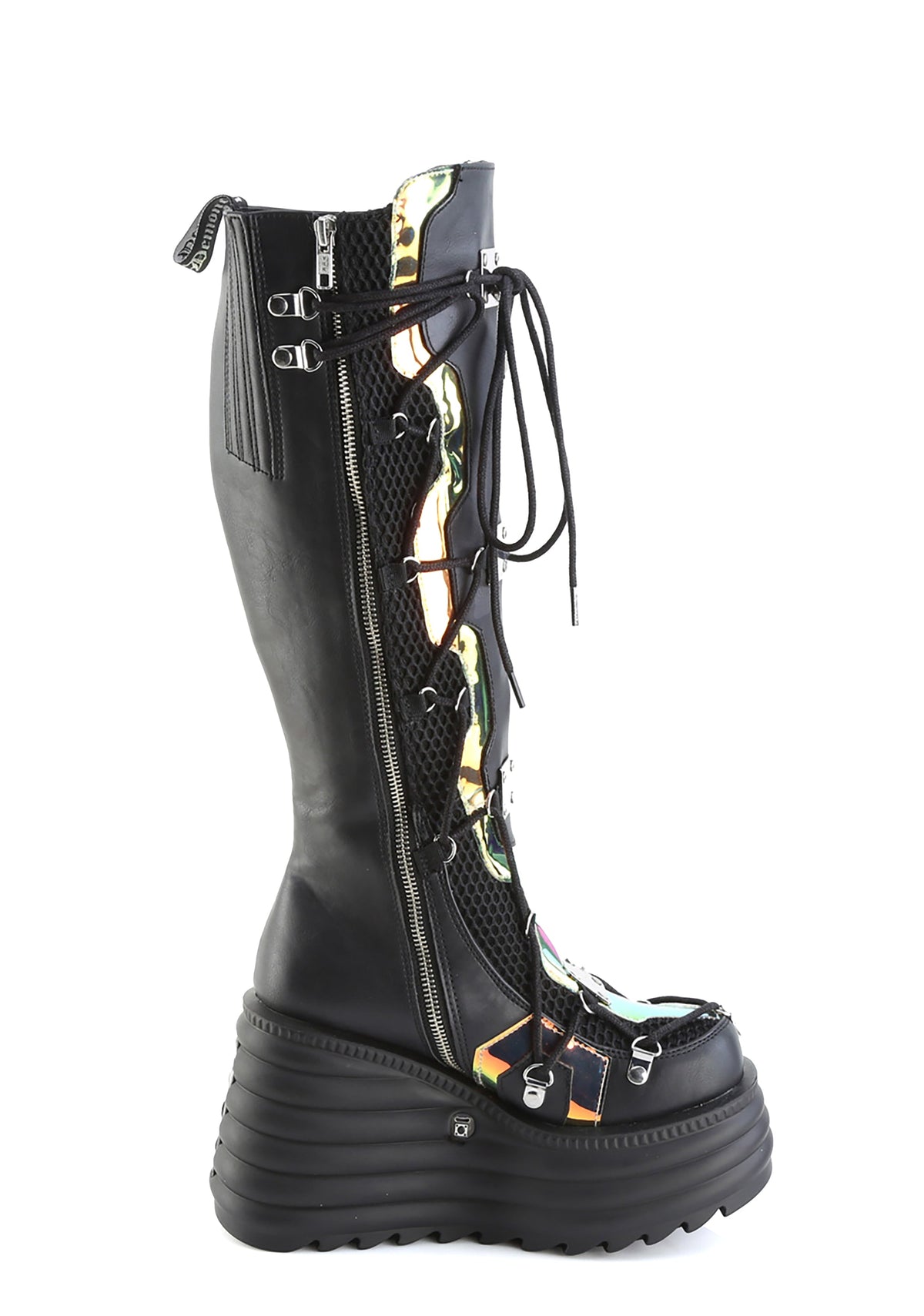 Blaze-152 Platform Wedge LED Light-Up Knee High Boots