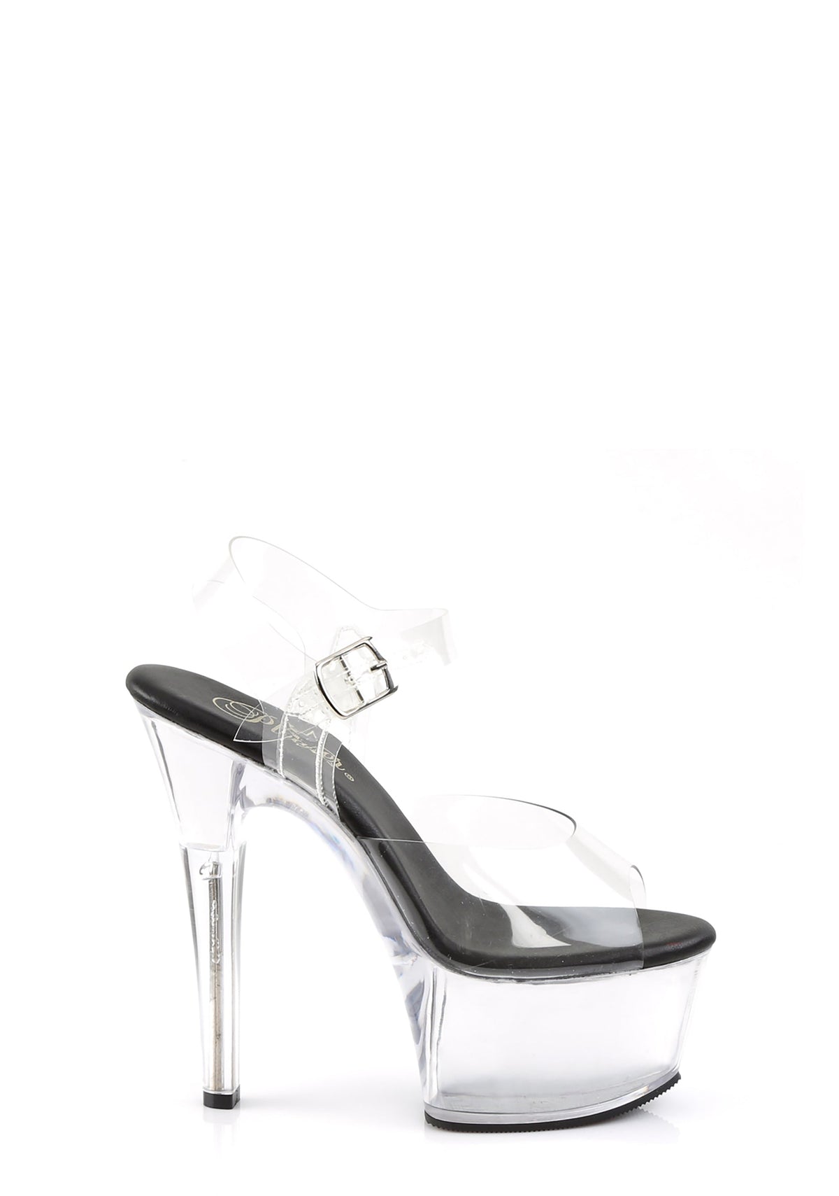 Aspire-608 Platform Ankle Strap Sandals-Clear