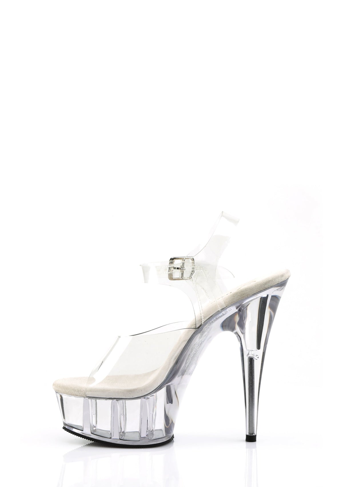 Delight-608 Platform Ankle Strap Sandals-Clear