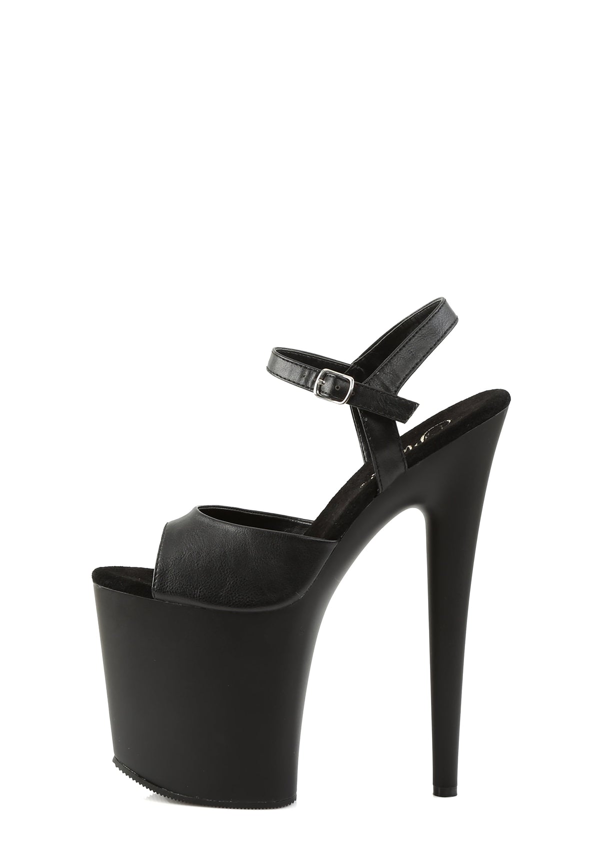 Flamingo-809 Platform Ankle Strap Sandals-Black PU