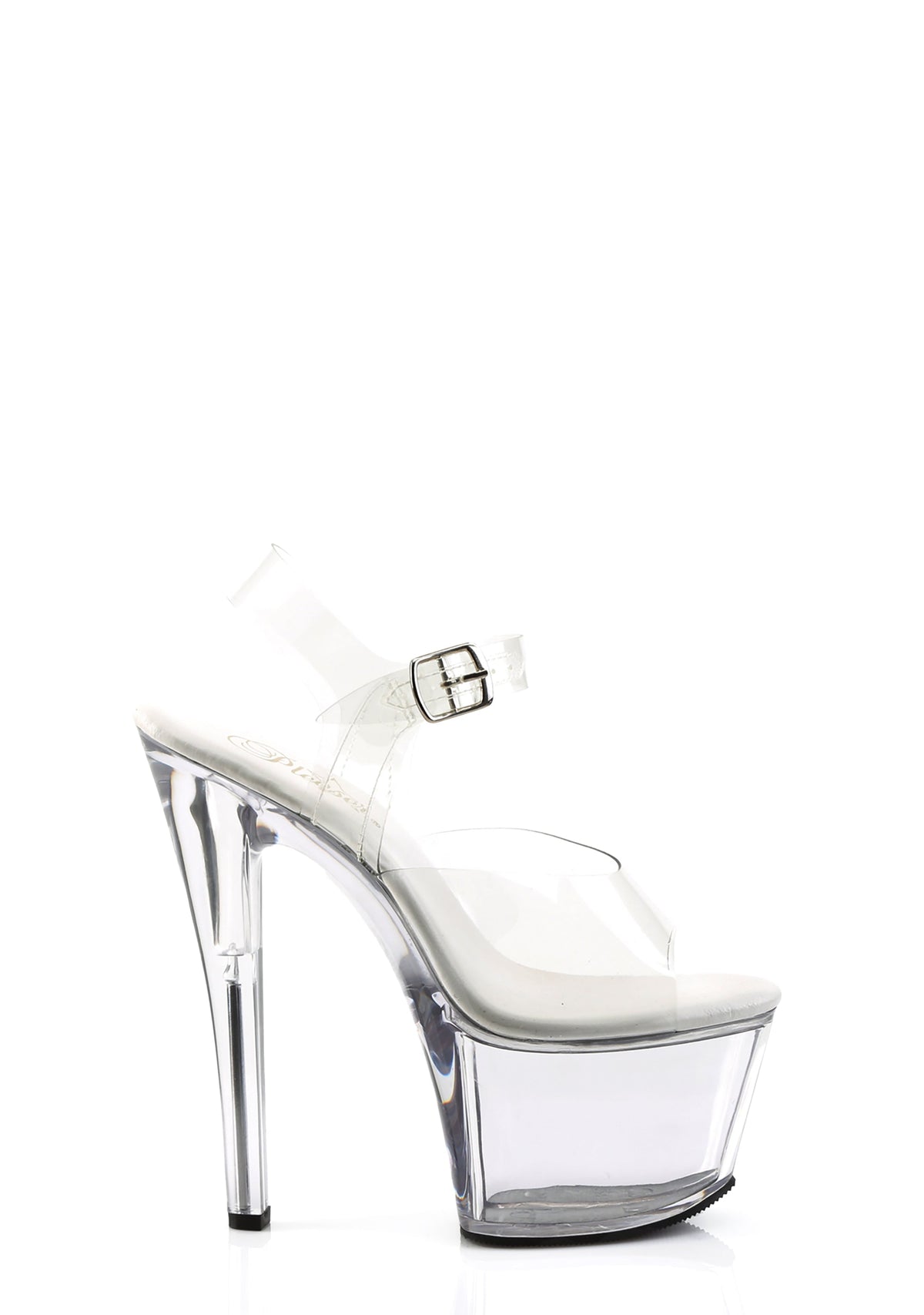 Sky-308 Platform Ankle Strap Sandals-Clear