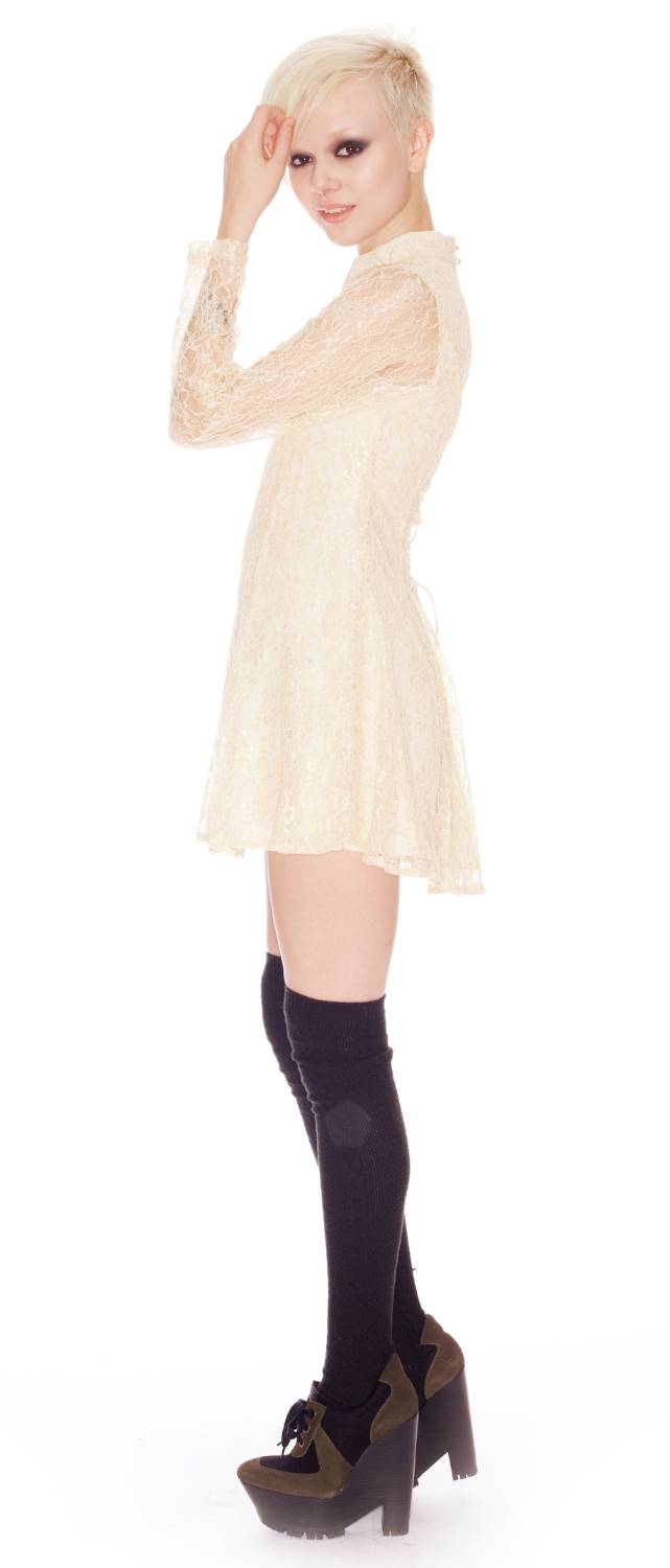 Lace Choker Dress - Black