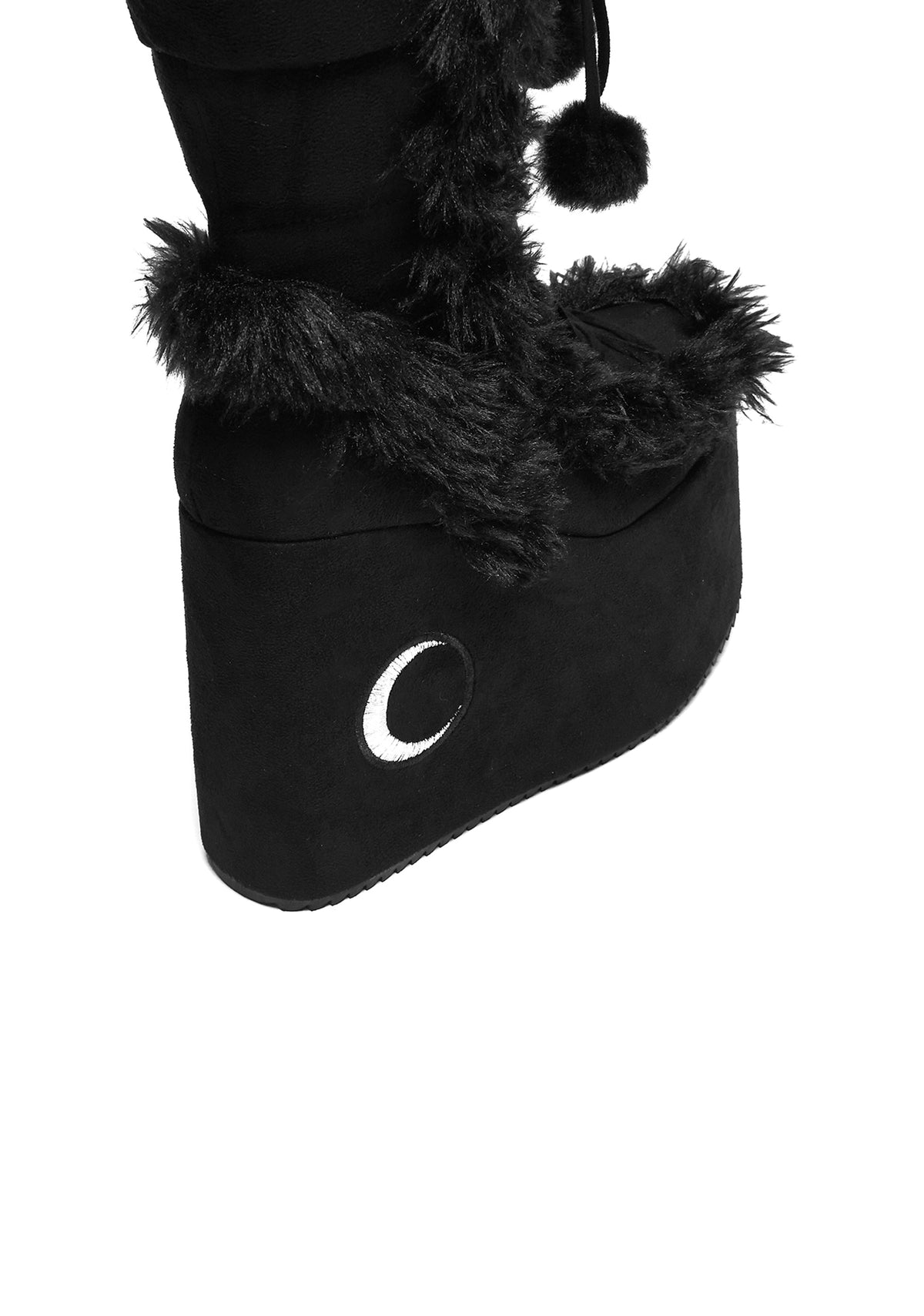 La Push Crescent Platform Faux Fur Long Boots