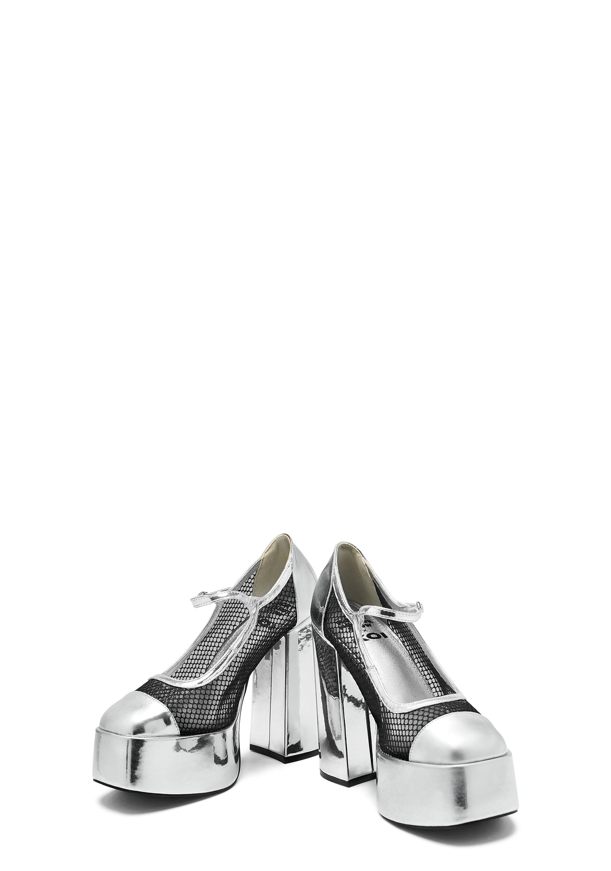 Regular Frankie Fan Fishnet Platform Heels - White