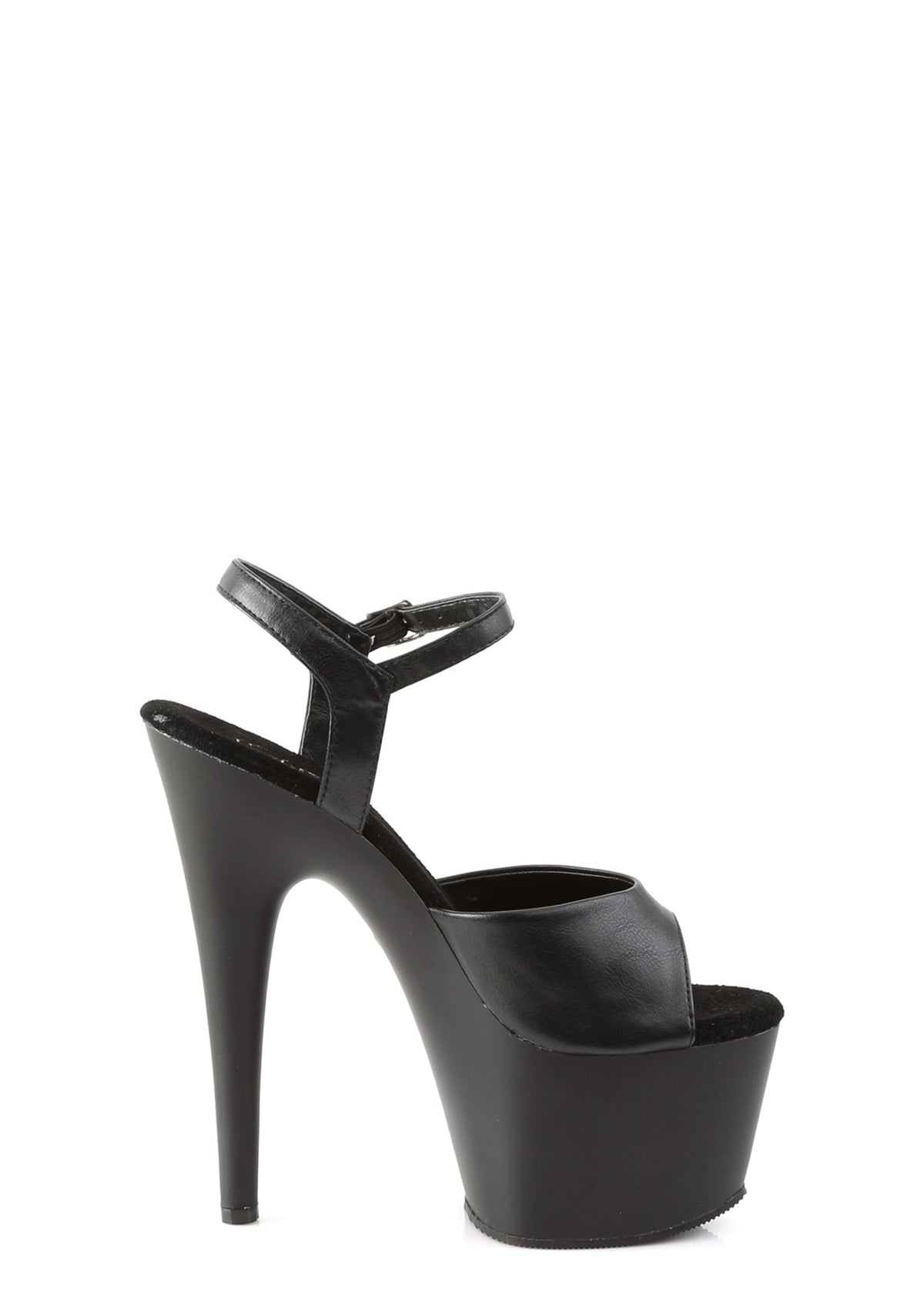 Adore-709 Platform Ankle Strap Sandals-Black PU