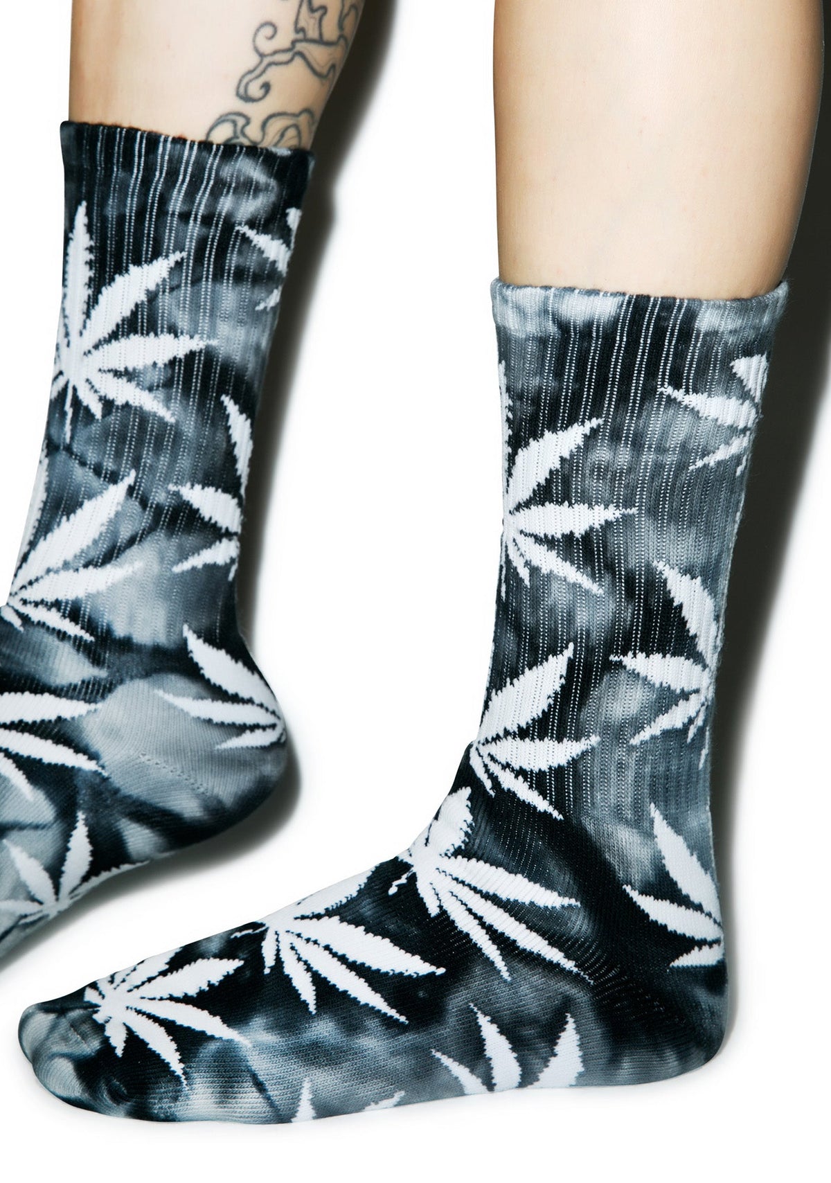 Tie Dye Plantlife Crew Sock - Dark Red
