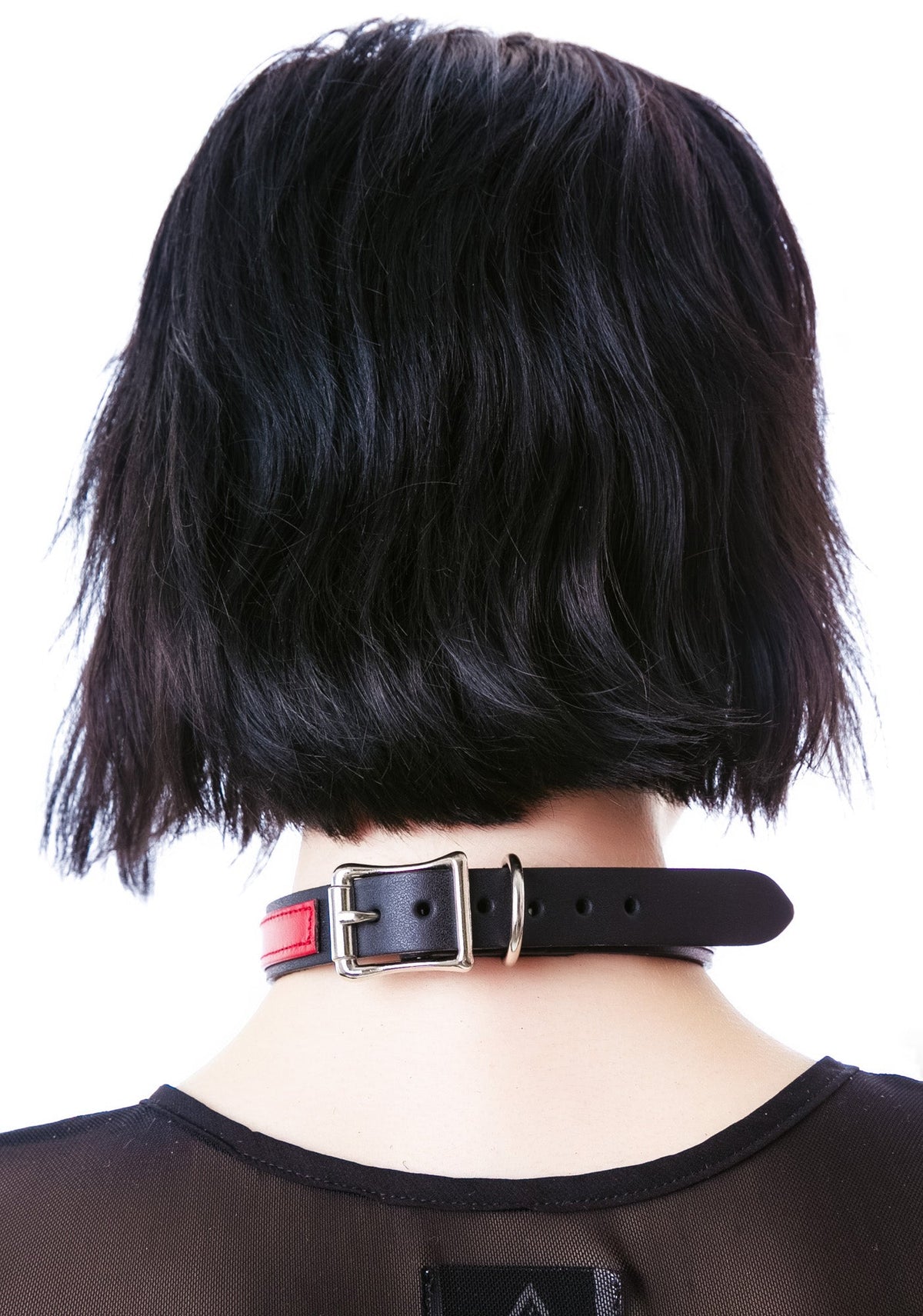 Strap Tease Leather Choker - Black