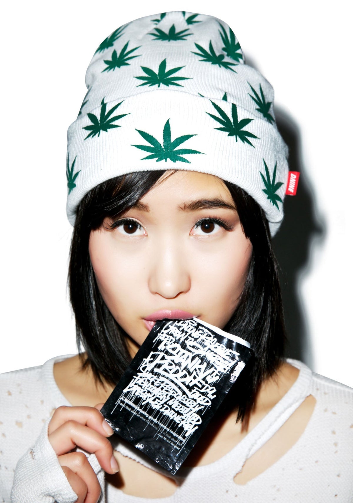 All Over Mary Jane Beanie - Red