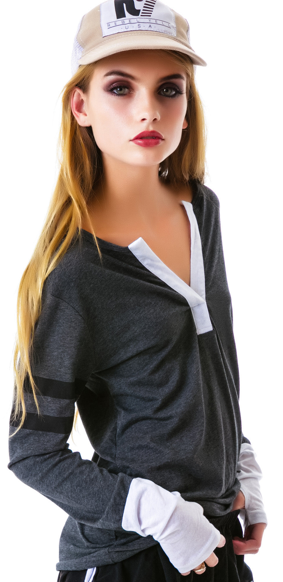 Nice To Meet You Henley Shirt - Light Blue