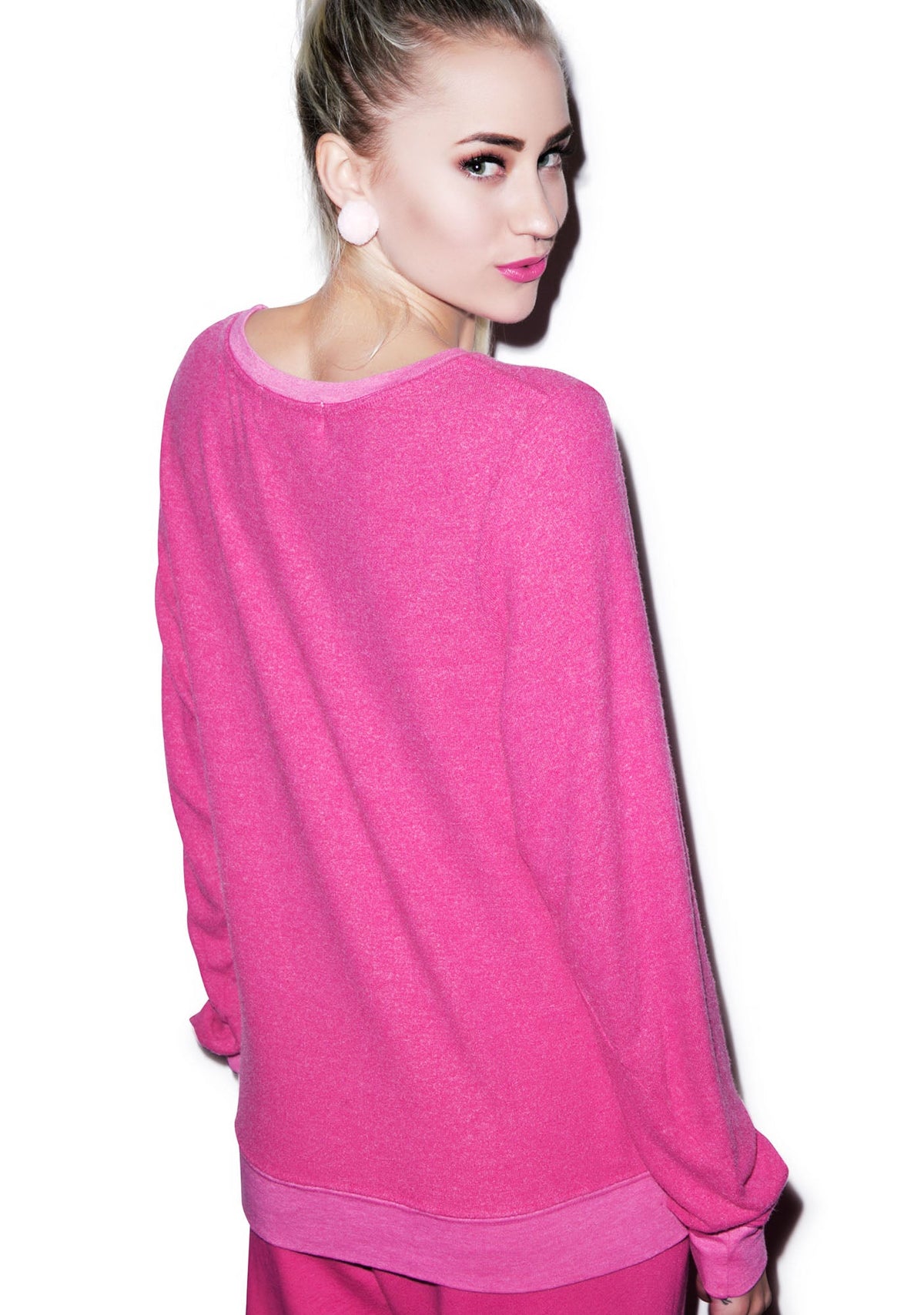 I Love Ken Baggy Beach Jumper - Dark Pink