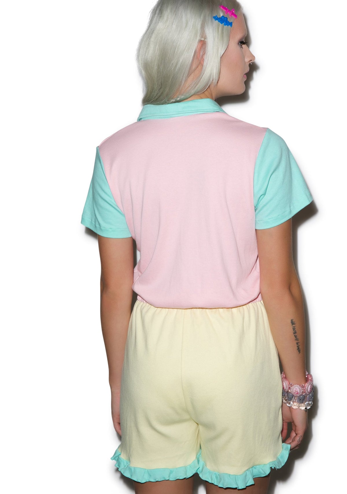 You Got It Dude Ruffle Romper - Light Blue