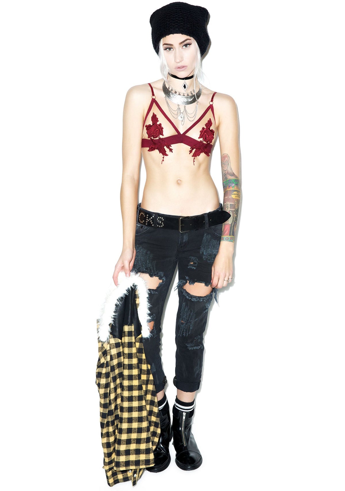 Rose Bud Bra - Red