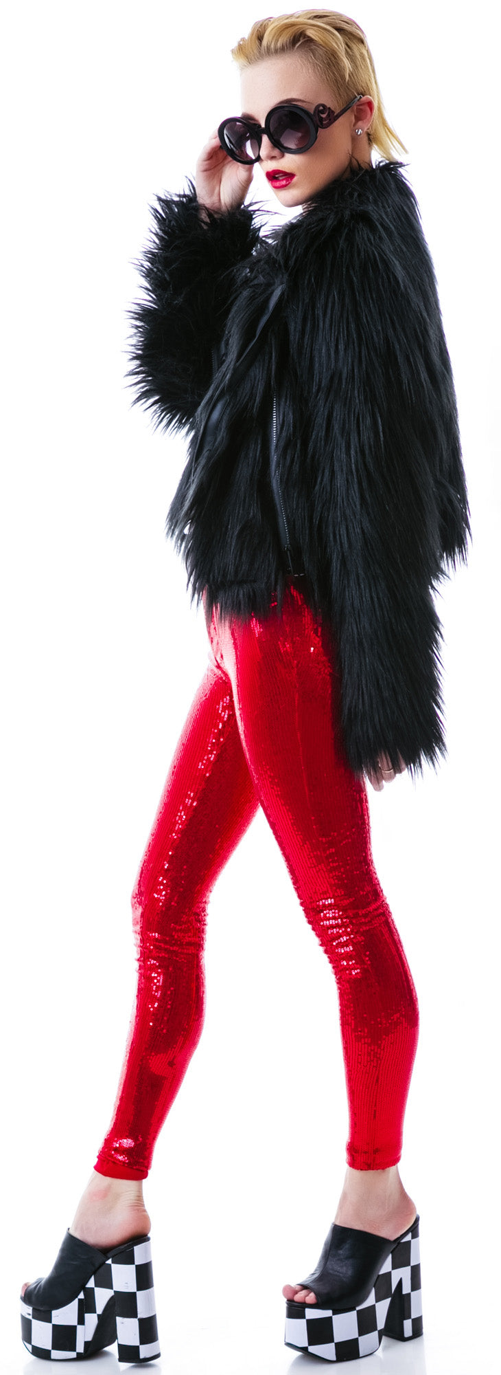 Minx Faux Fur Moto Jacket - Black