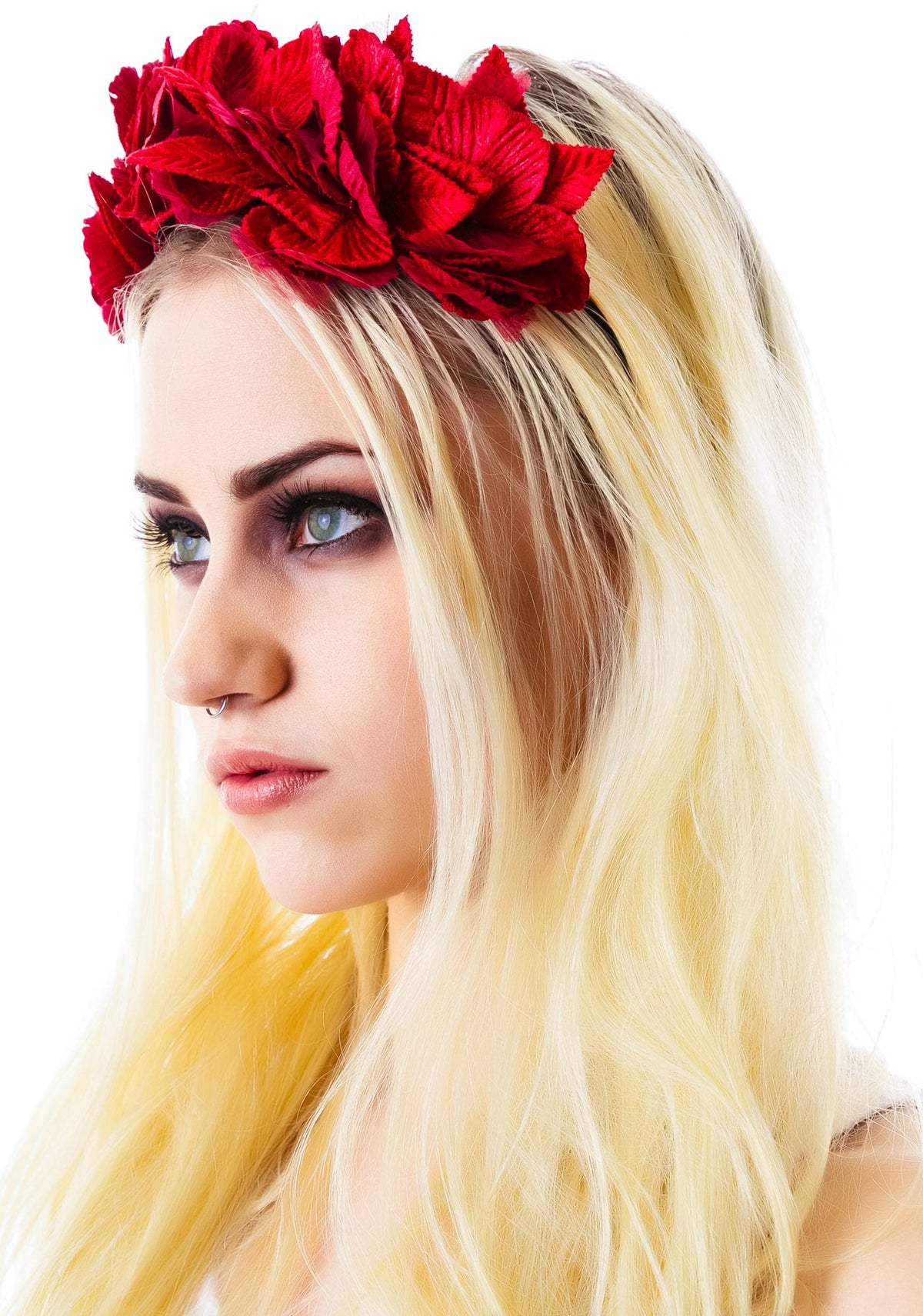 Serena Velvet Noir Crown - Red