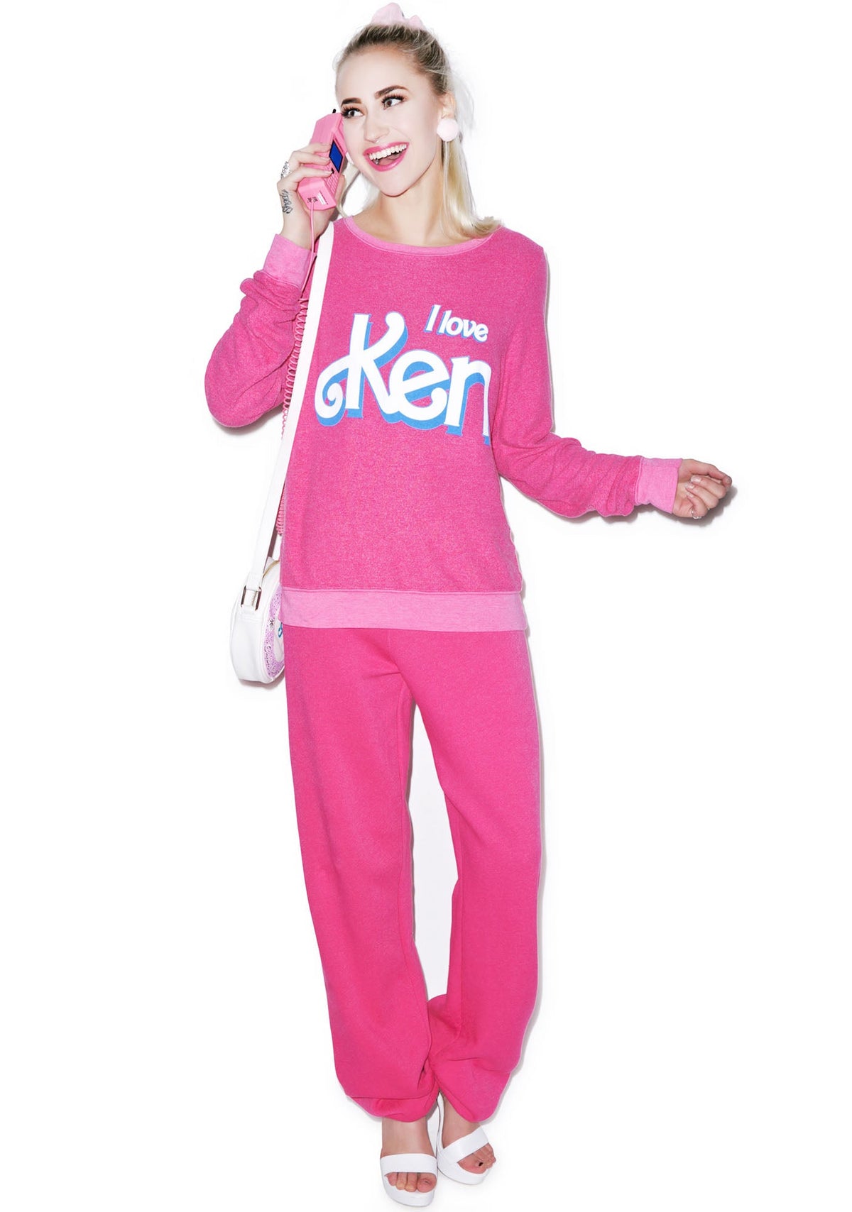 I Love Ken Baggy Beach Jumper - Dark Pink
