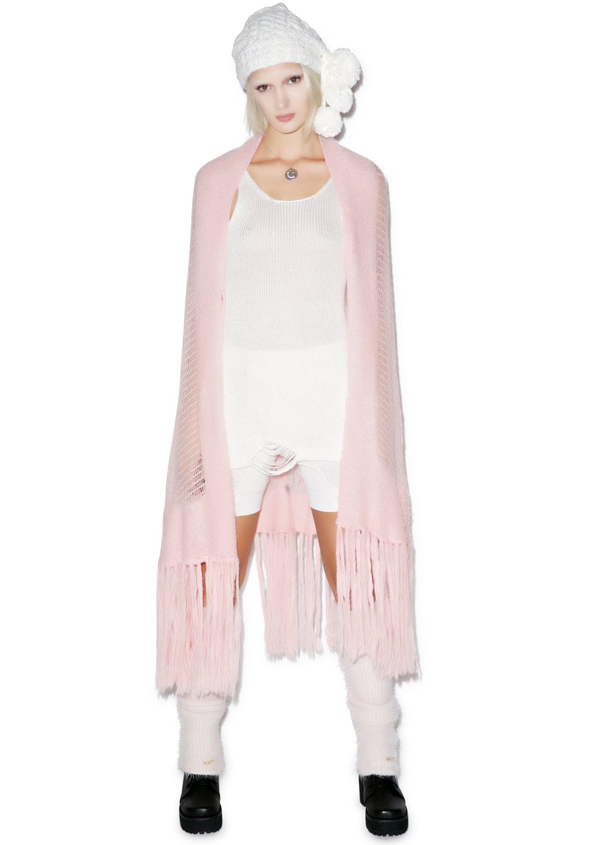 Solid Garden Shawl - White