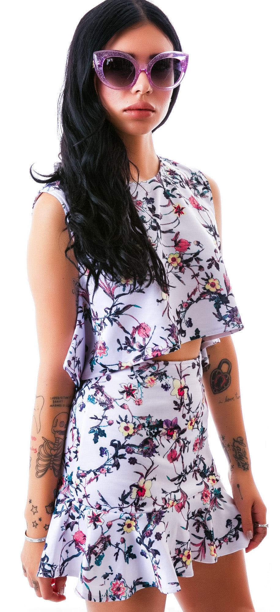 Flora Peplum Talk Skirt - Black