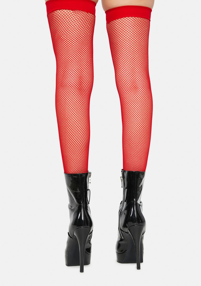 Cherry Everyday Slay Fishnet Thigh Highs