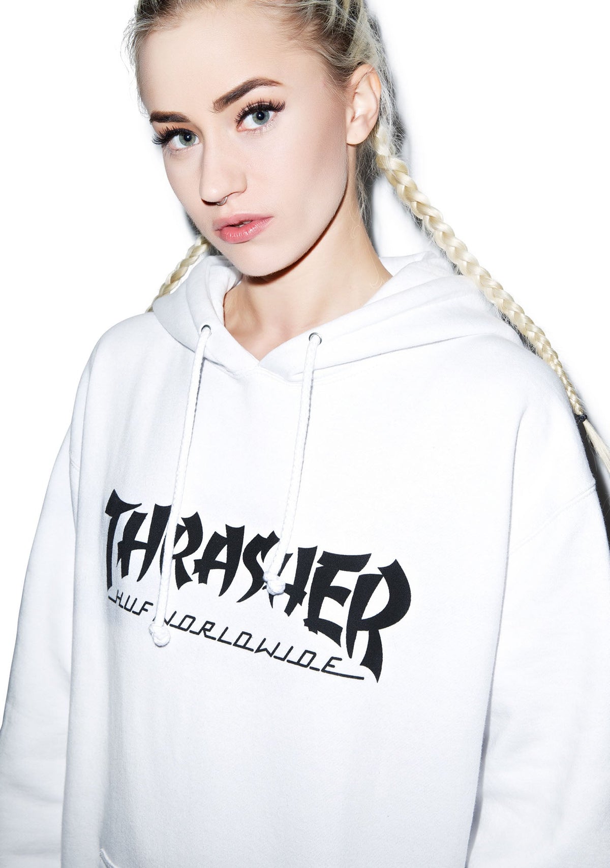 HUF X Thrasher Asia Tour Pullover Hoodie - Light Gray