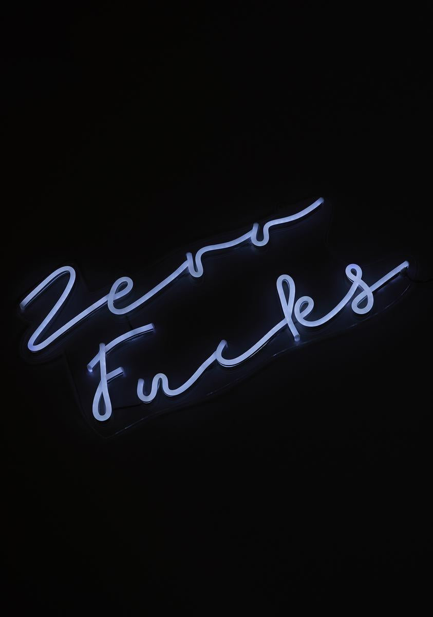 Zero Fucks Wall Neon Light