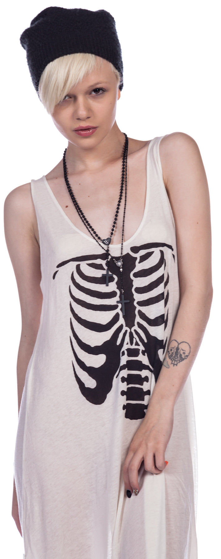 Inside Out Grunge Maxi Dress - Black