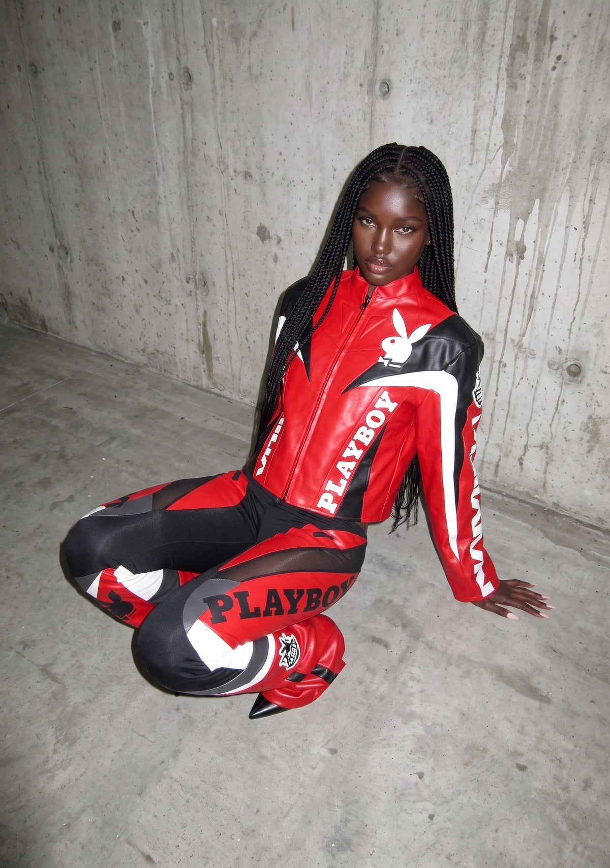 Playboy Moto Mesh Pants - Red