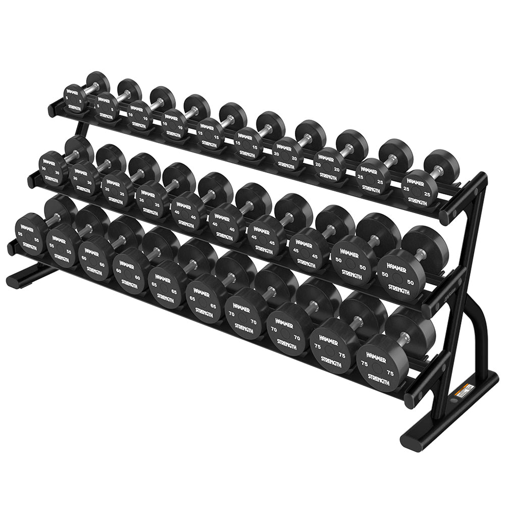 Life Fitness 3-Tier Long Saddle Dumbbell Rack (5-75)