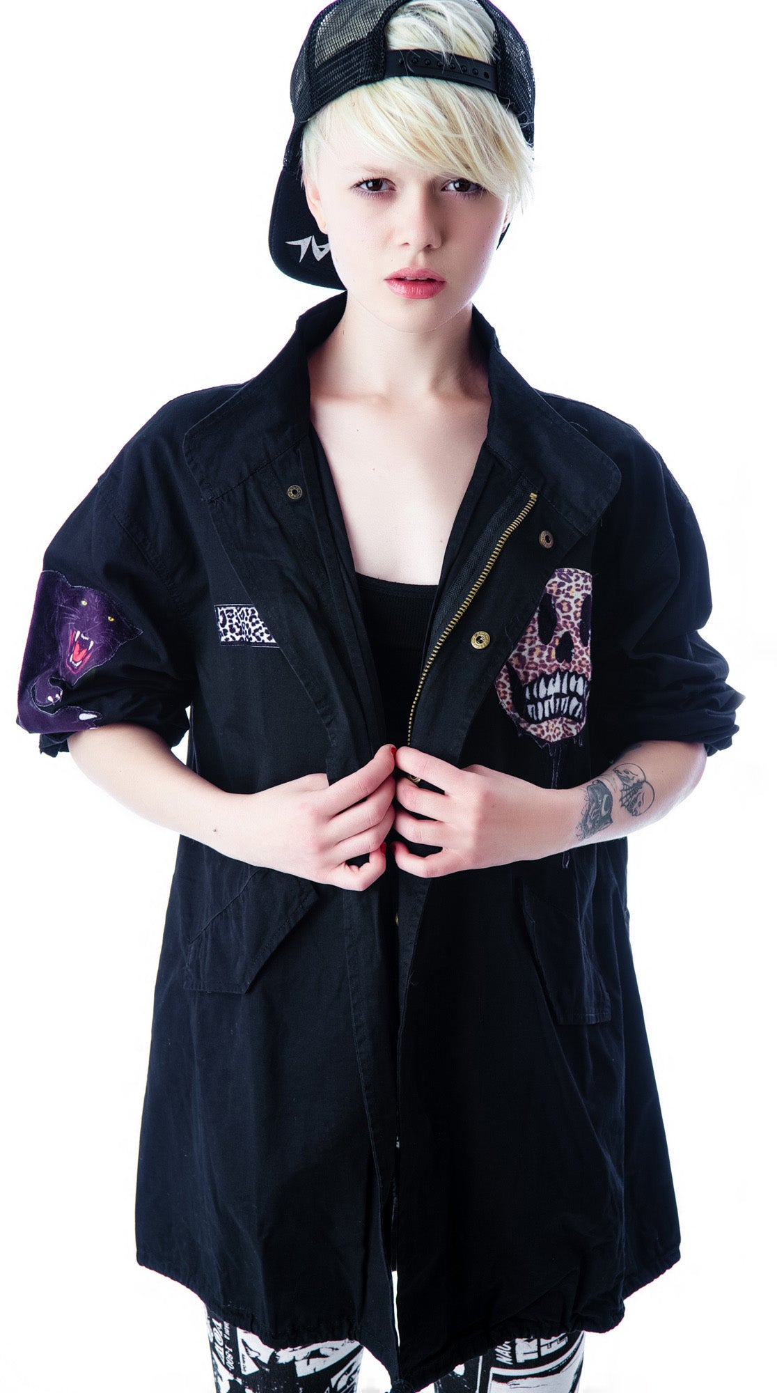Skull Rocker Military Surplus Jacket - Black