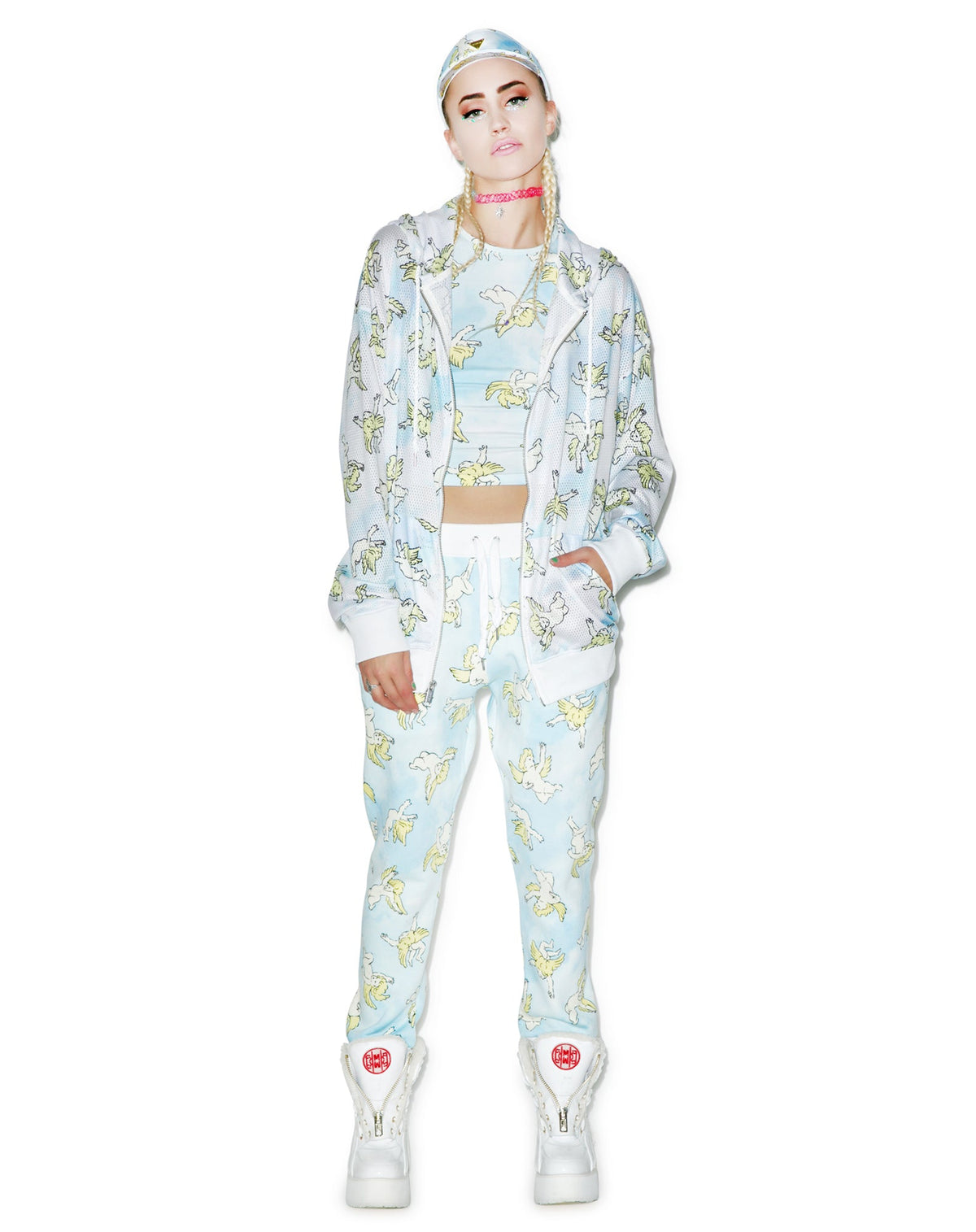 Risen Sky Mesh Hoodie - Light Blue