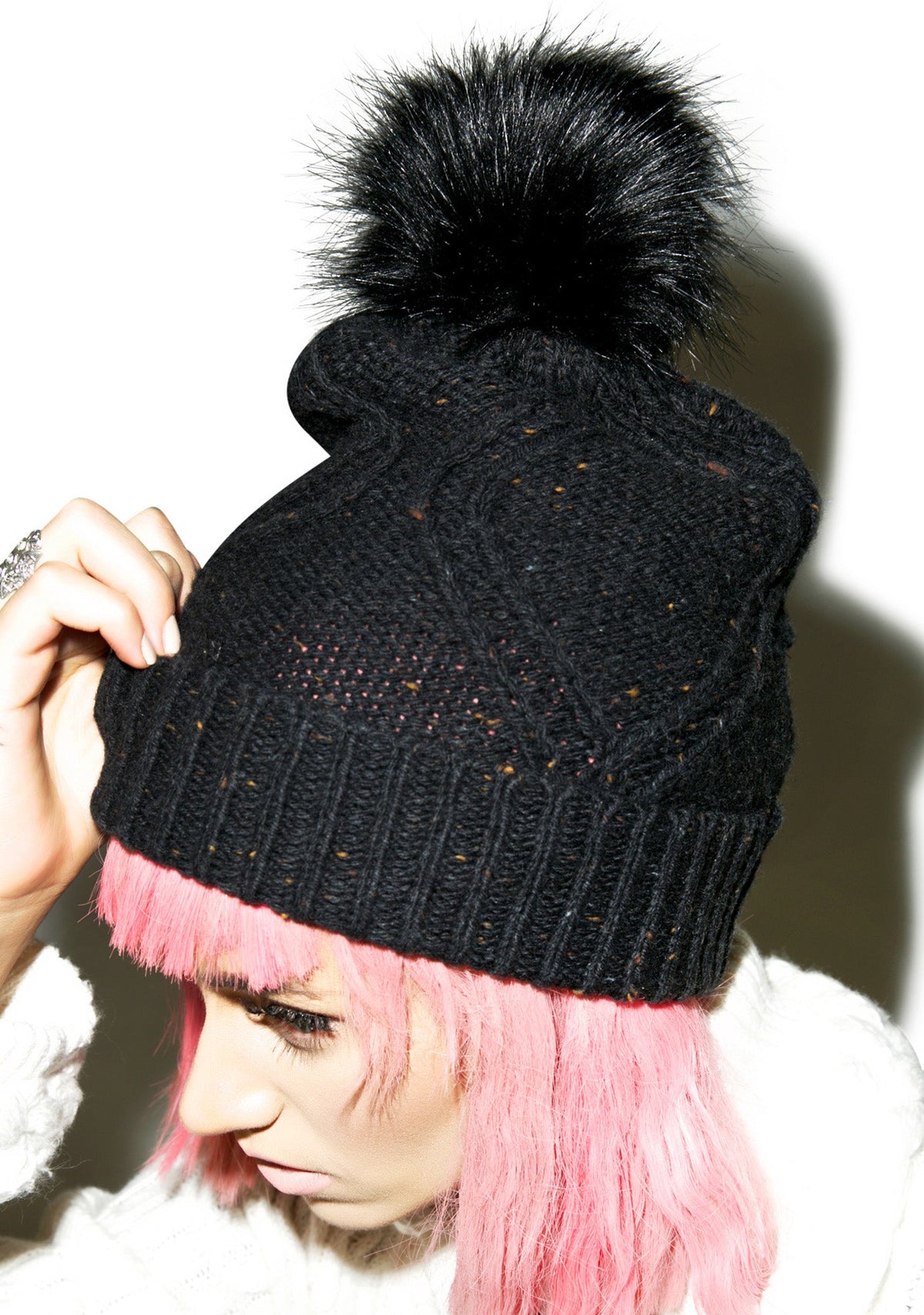 Cable Knit Beanie - Blue