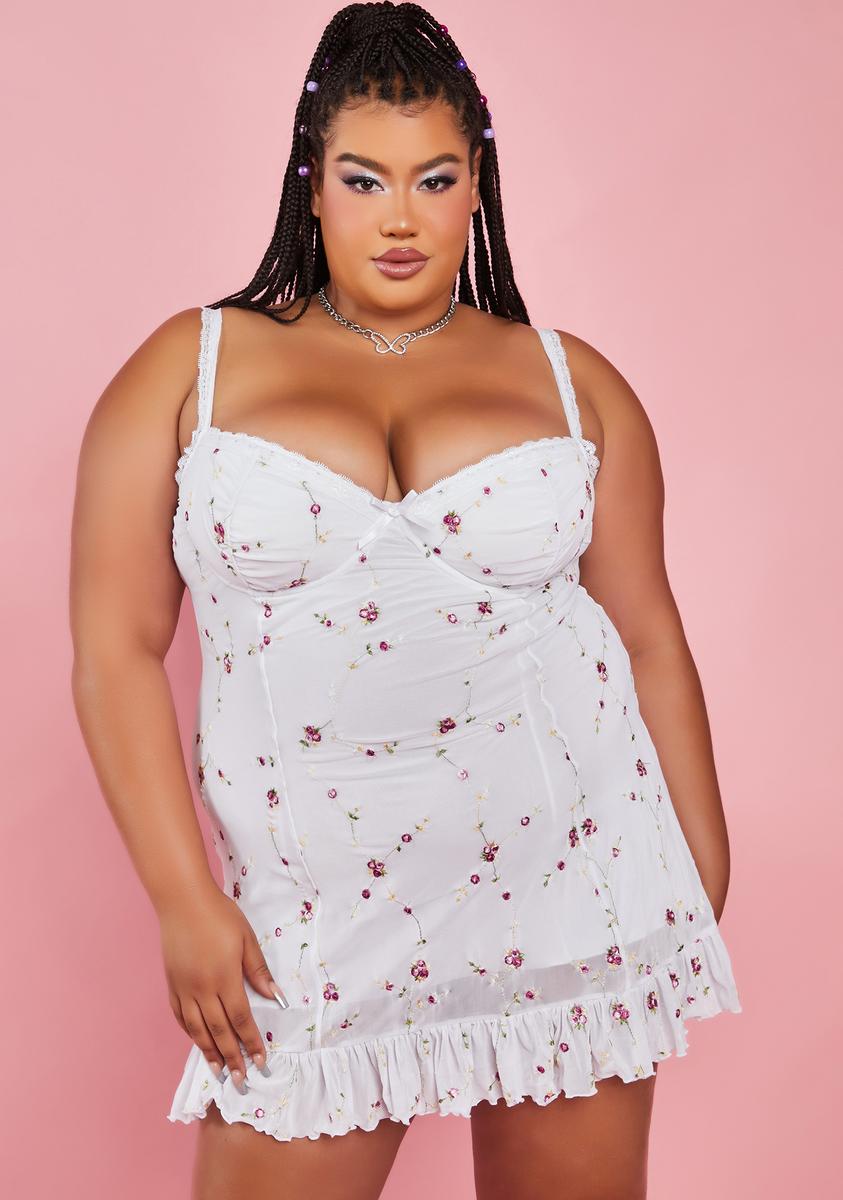 I'm Baby Mini Slip Dress - White
